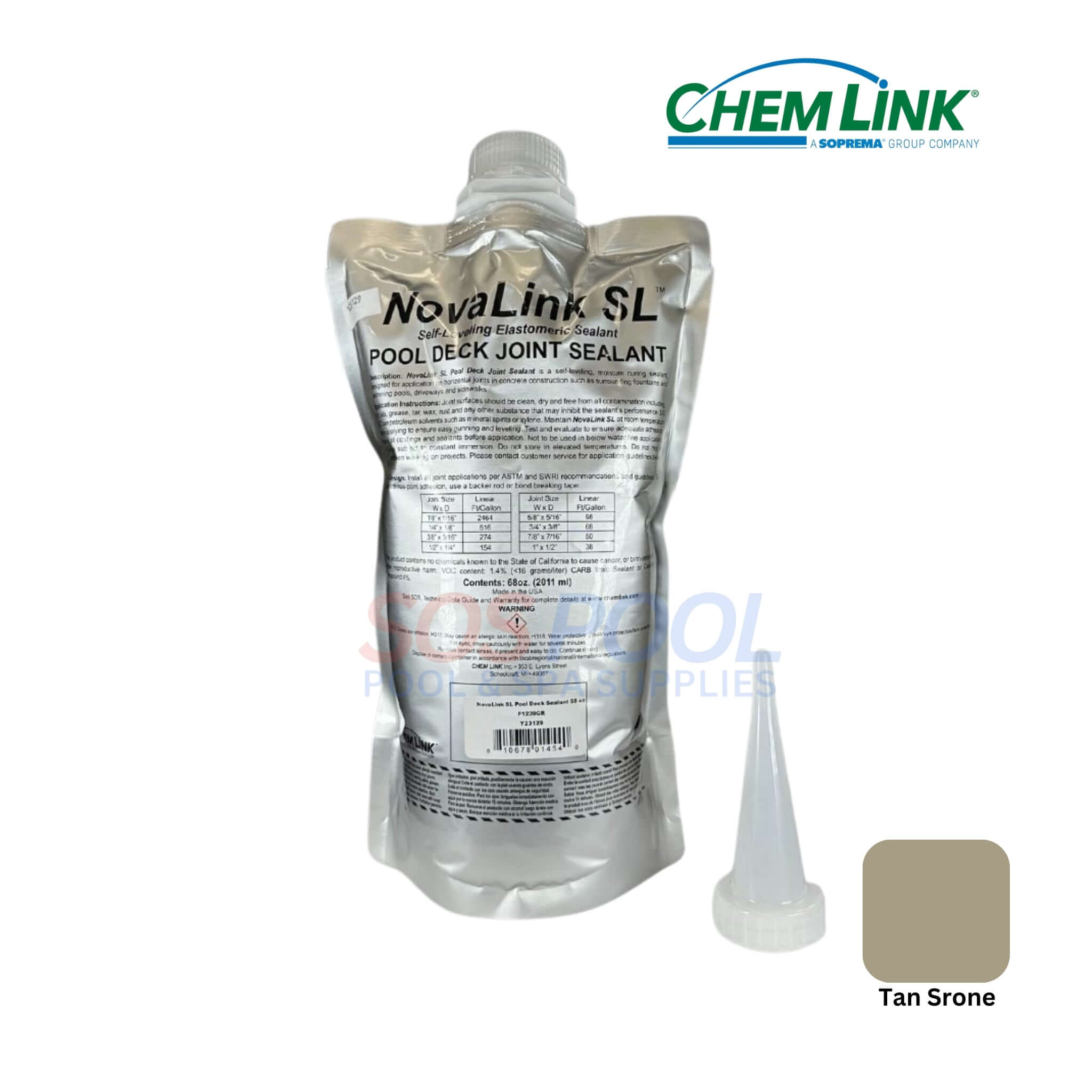 Novalink SL Pool Deck Joint Sealant Kit SelfLeveling Tan Stone