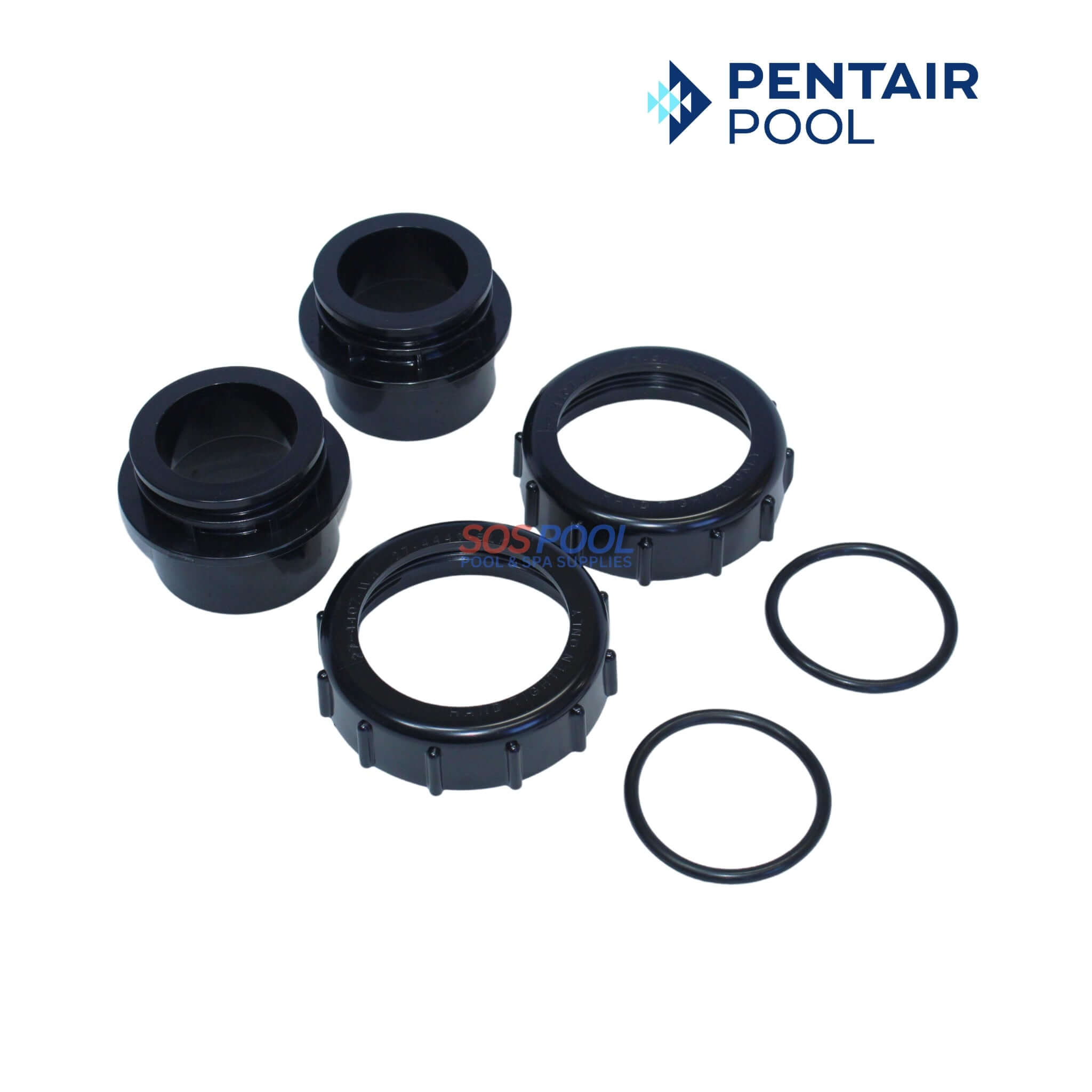 Pool Filter Valve Adaptor Kit | Replacement For Pentair Quad DE & FNS Plus Filters | Union Nuts With O-Rings Set