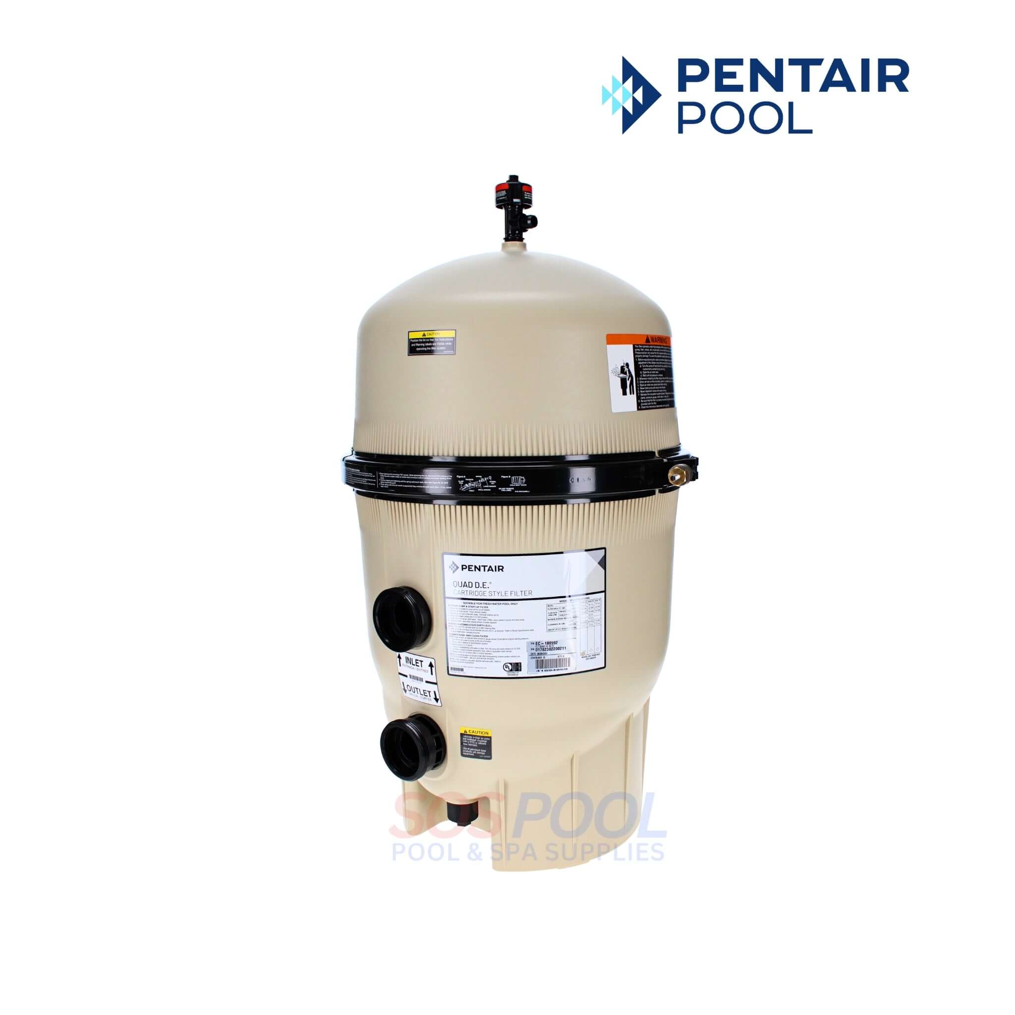 Pentair Quad DE Cartridge Style Filter 60 sq. ft. EC188592