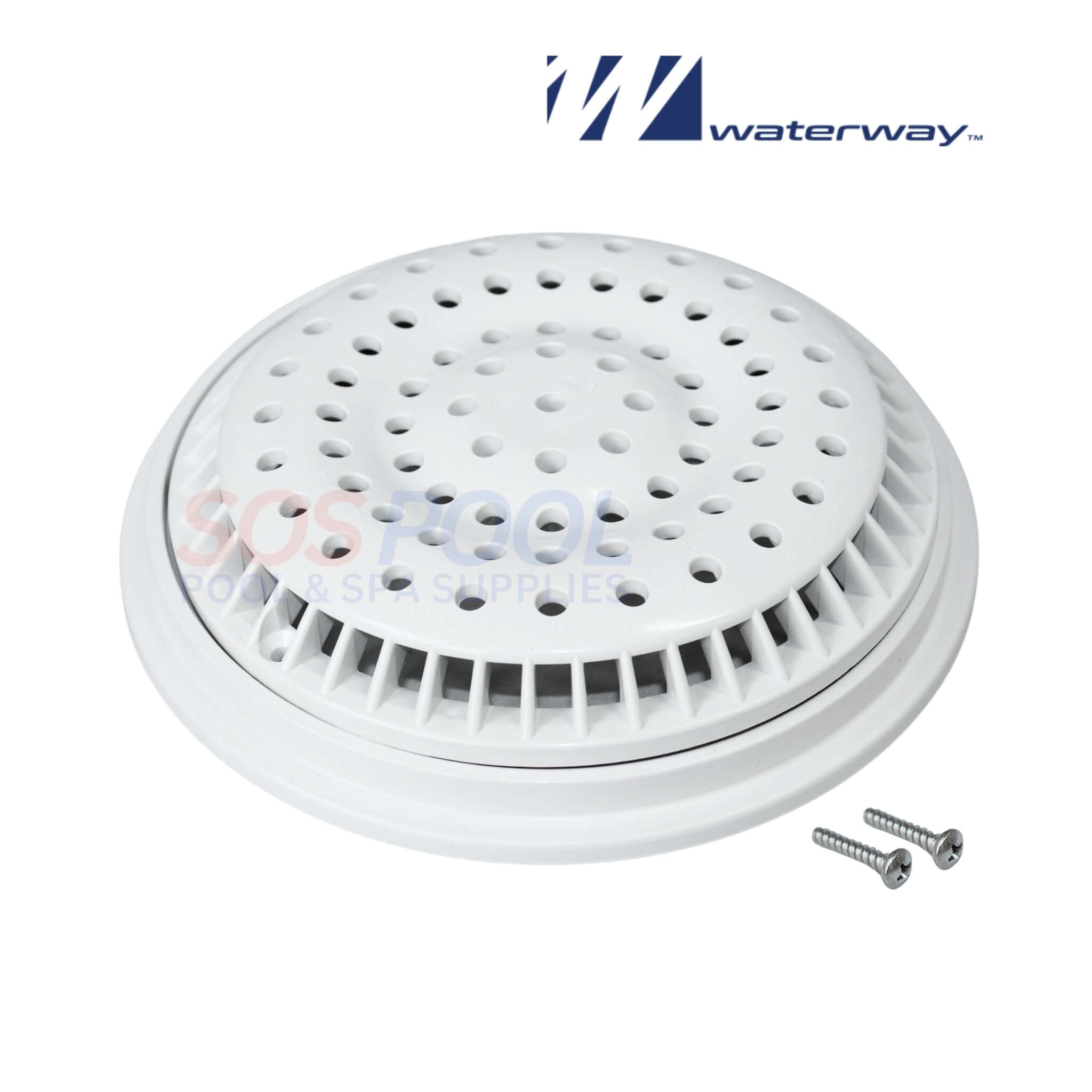 Waterway Main Drain Anti Vortex Cover and Frame | White | 8