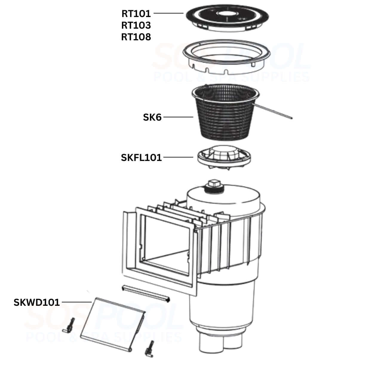 AquaStar Flow Star Skimmer Diagram & Part List