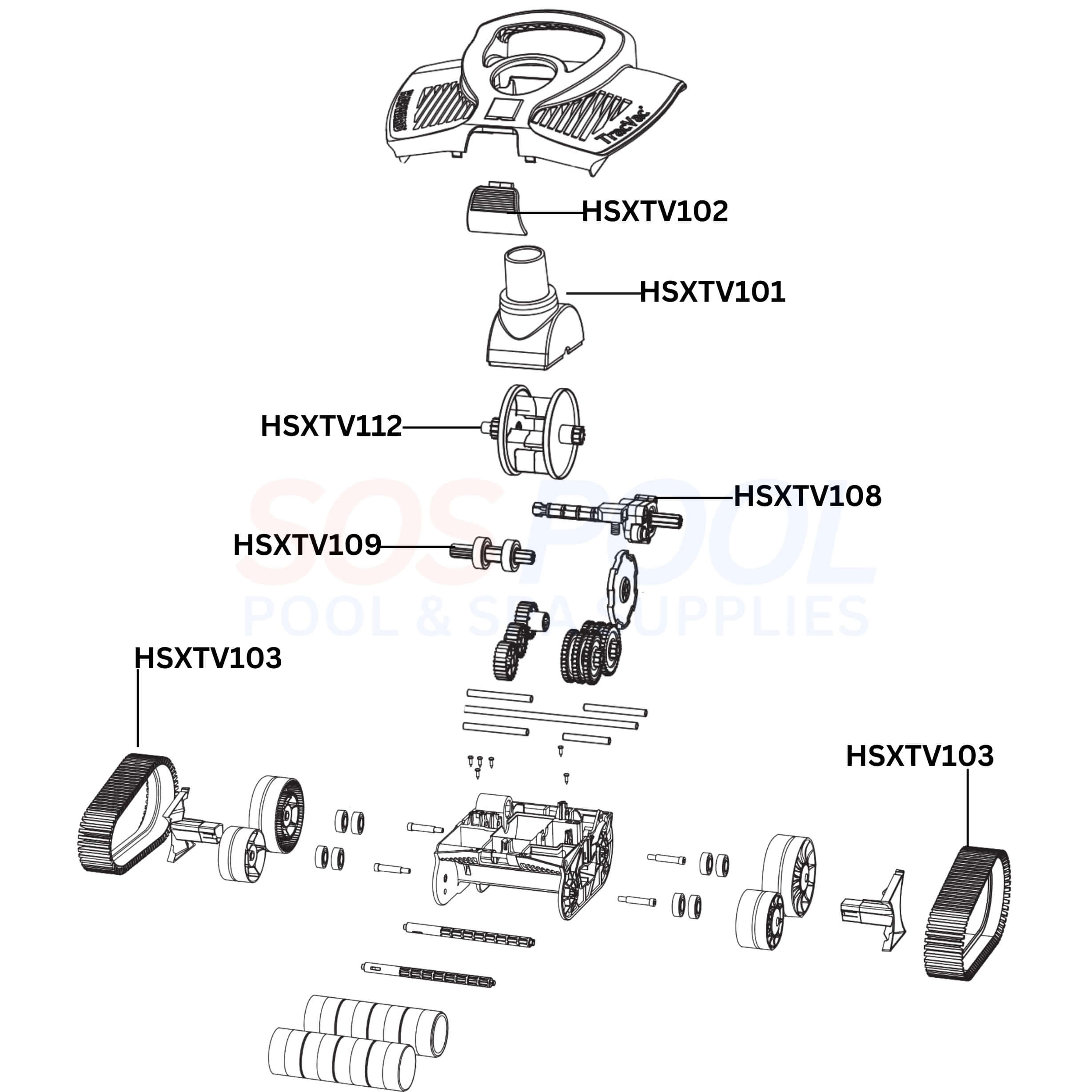 Hayward TracVac Cleaner Diagram & Part List