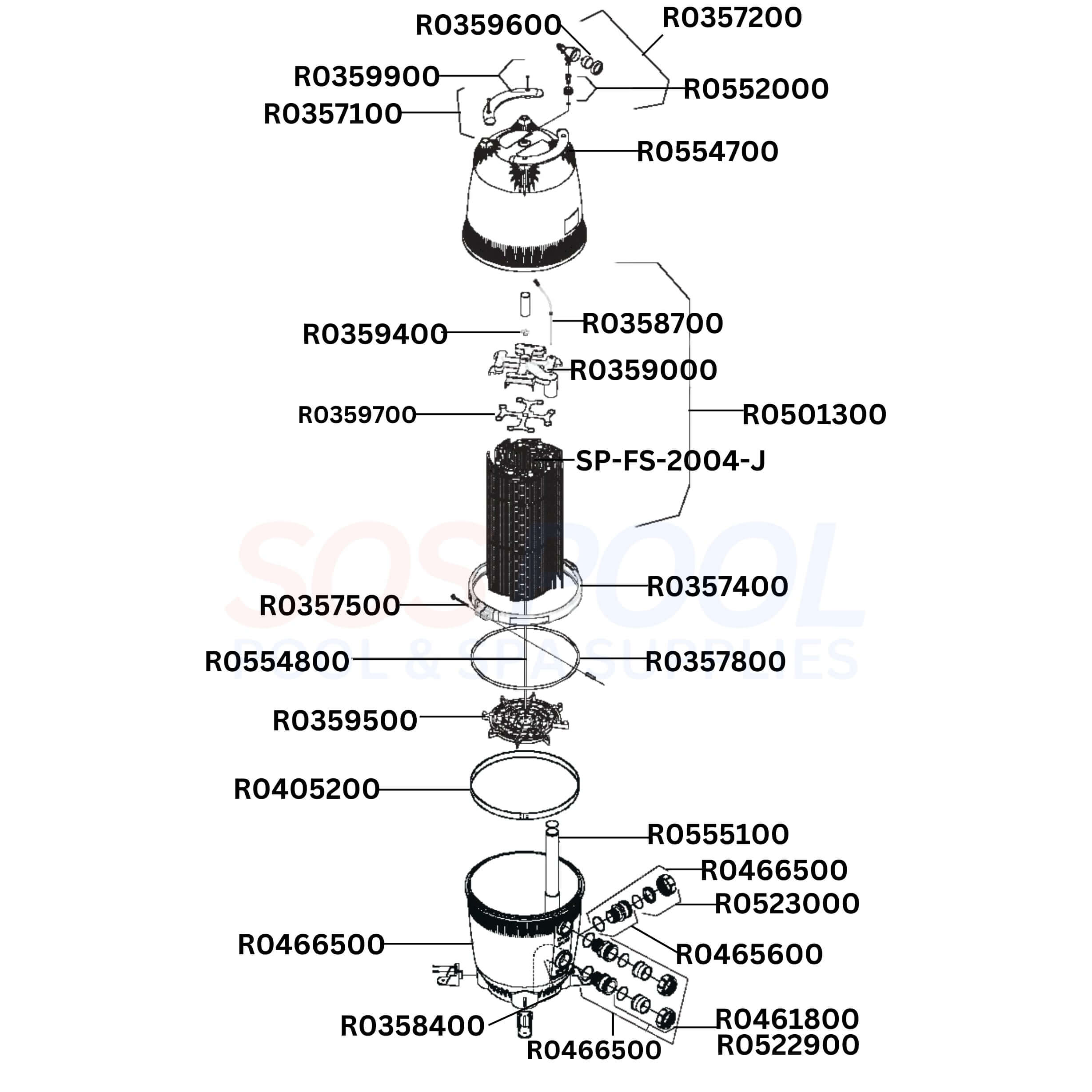 Jandy DEV48 & DEL48 Filter Diagram & Part List