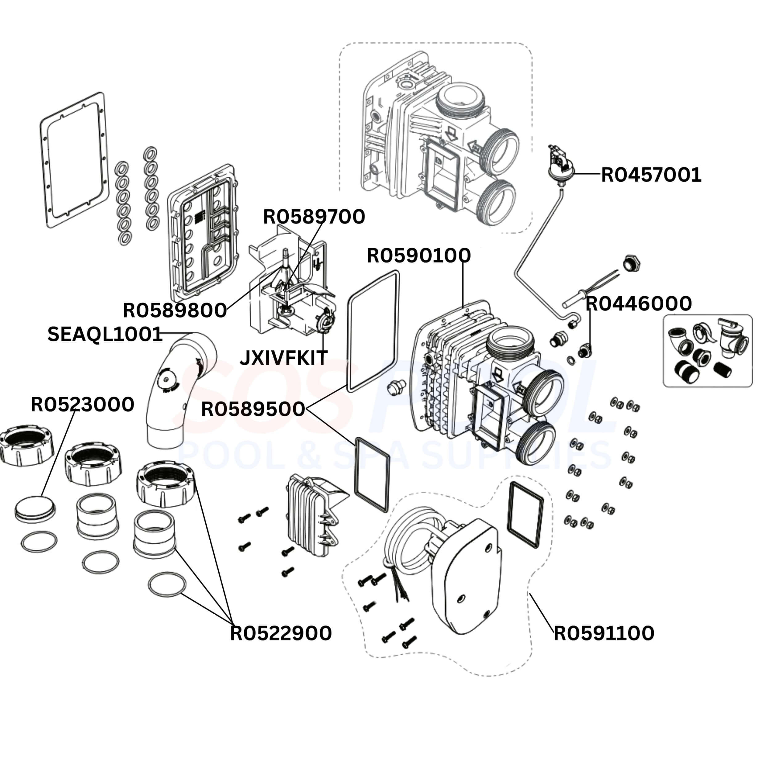 Jandy JXi260N Heater Diagram & Part List
