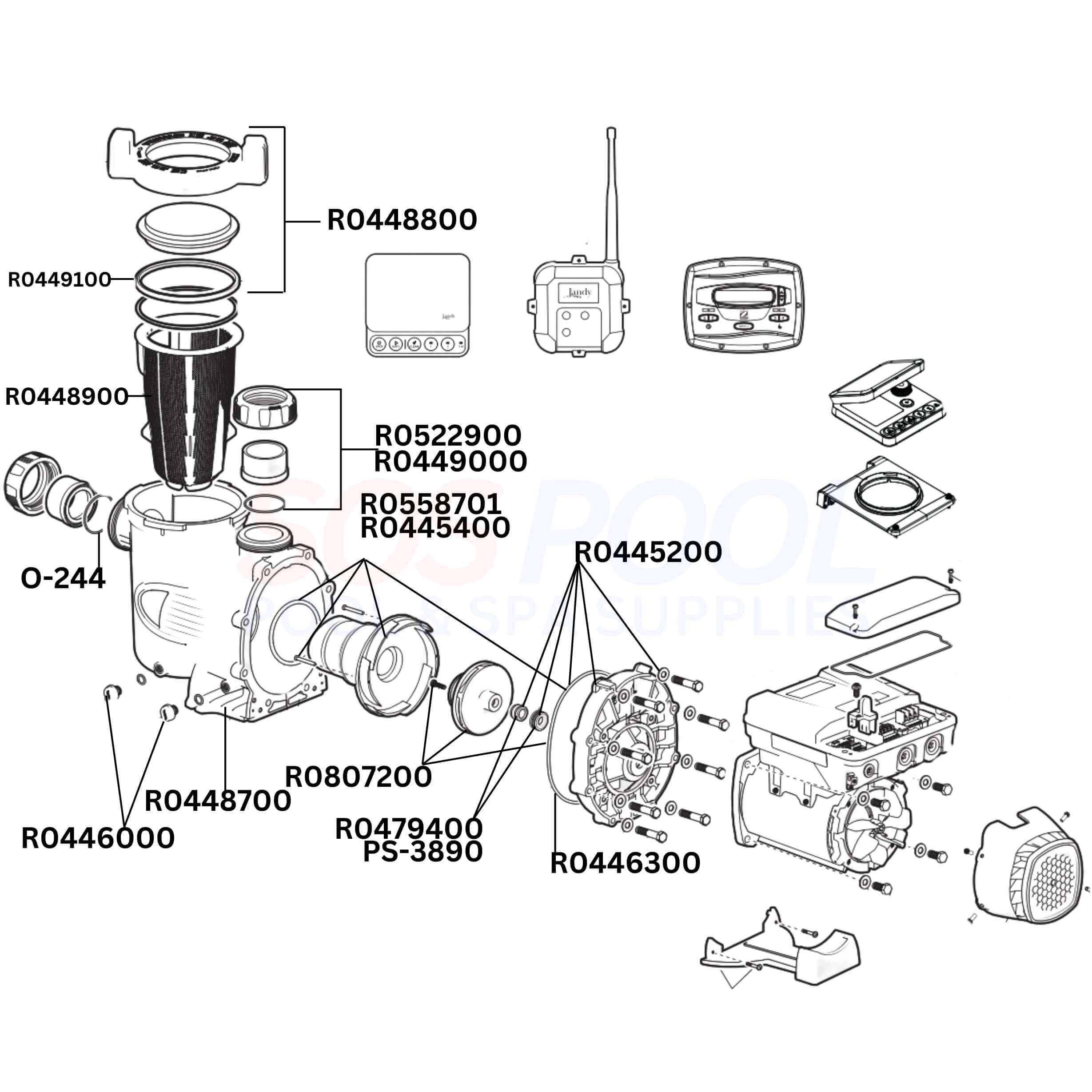 Jandy PlusHP 2.7HP Variable Speed Pump Diagram & Part List