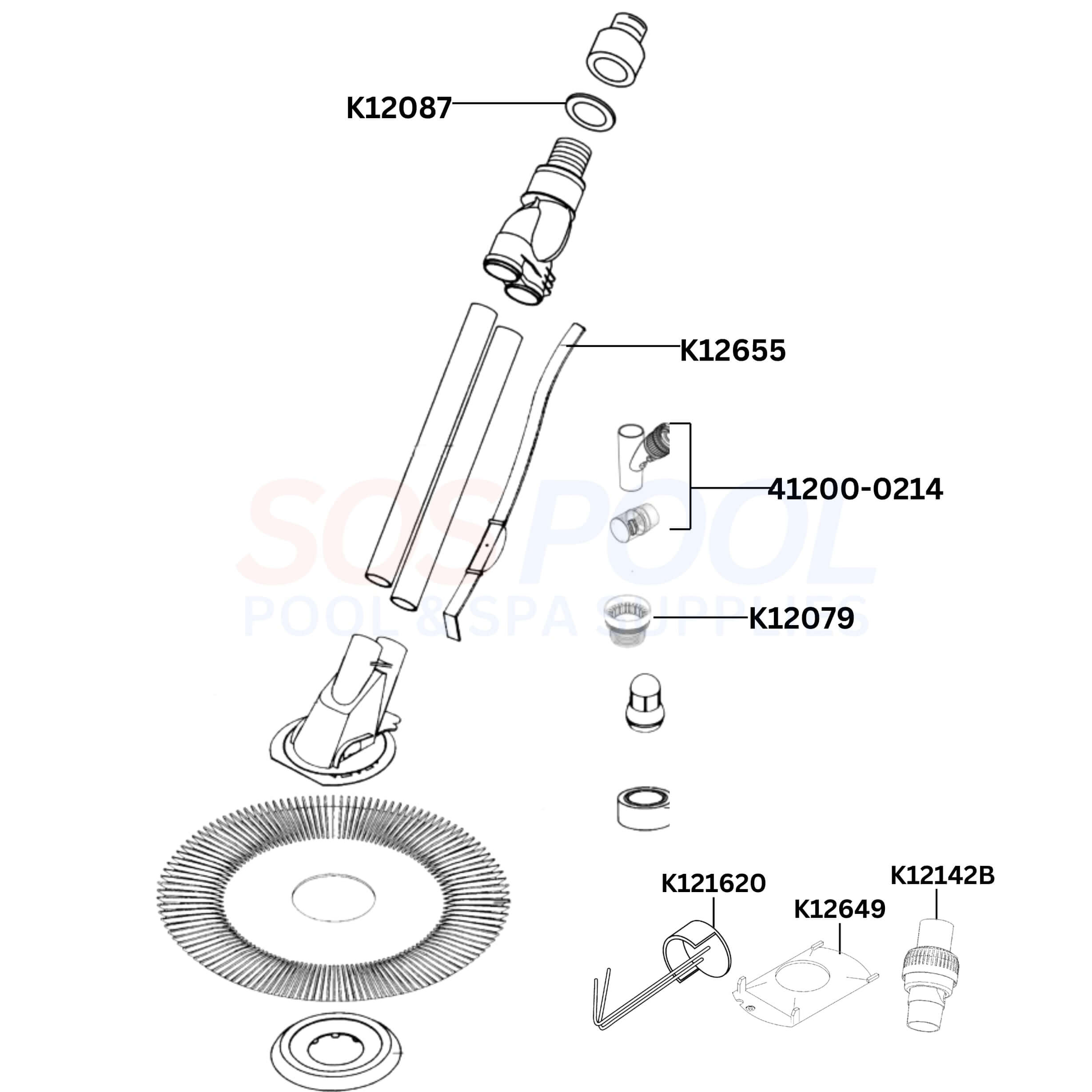 Kreepy Krauly E-Z VAC Cleaner Diagram & Part List