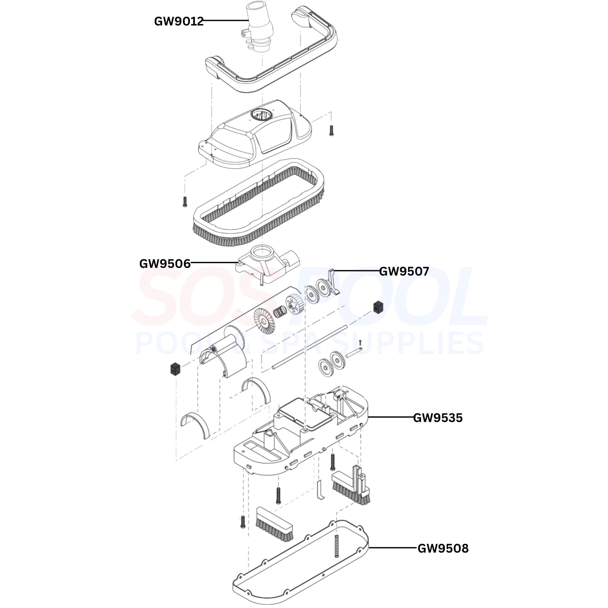 Kreepy Krauly Great White Inground Cleaner Diagram & Part List