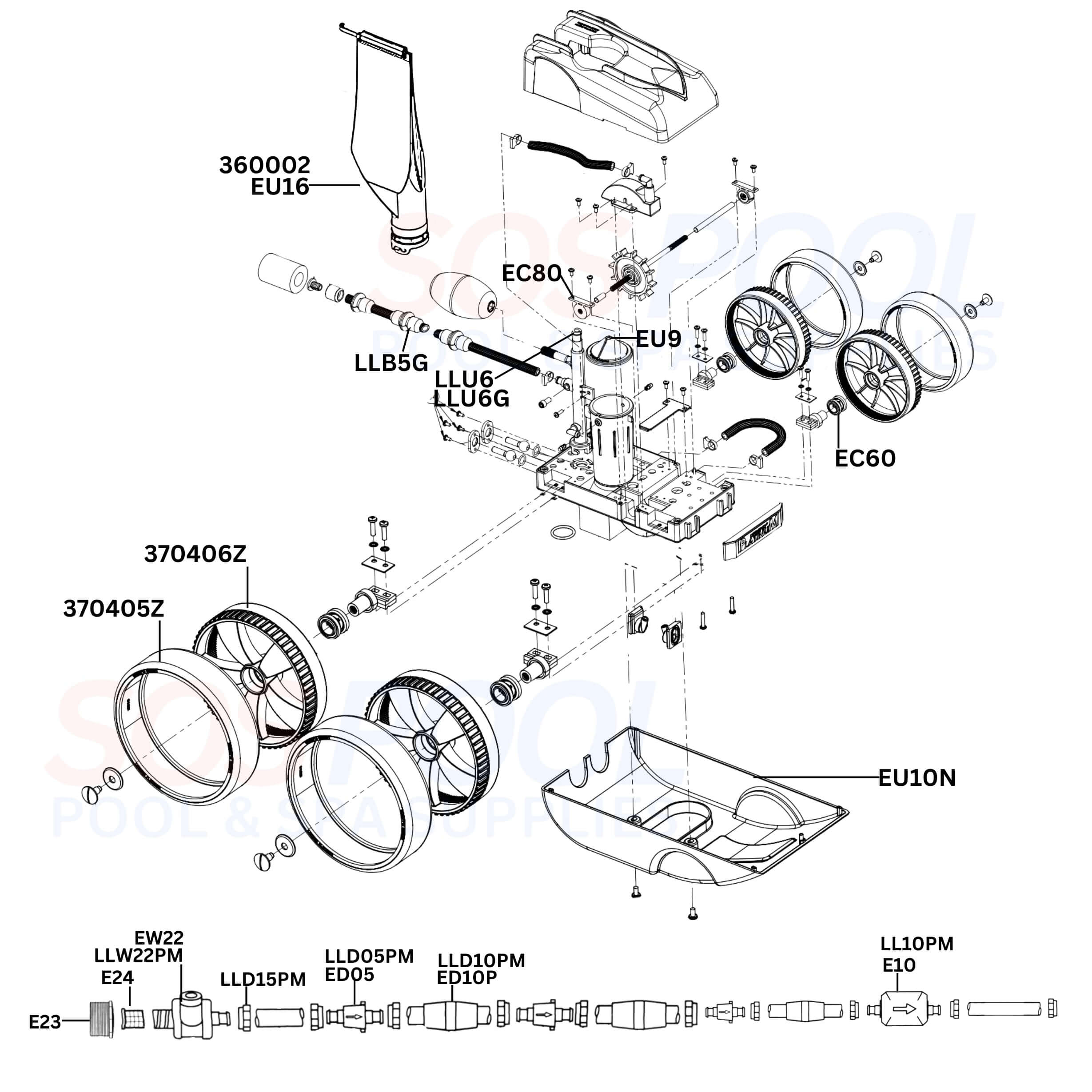 Kreepy Krauly Platinum Inground Cleaner Diagram & Part List