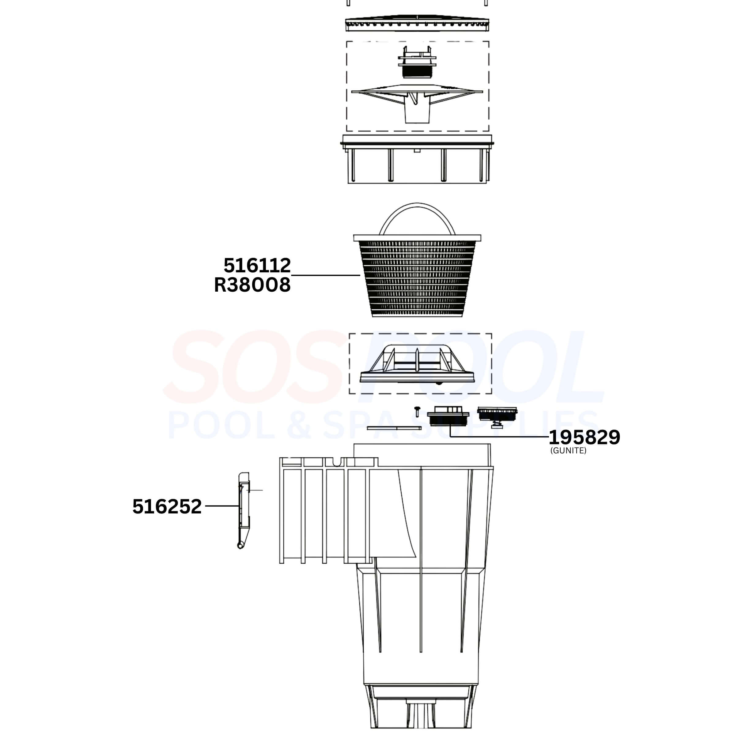 Pentair Bermuda Skimmer Diagram & Part List
