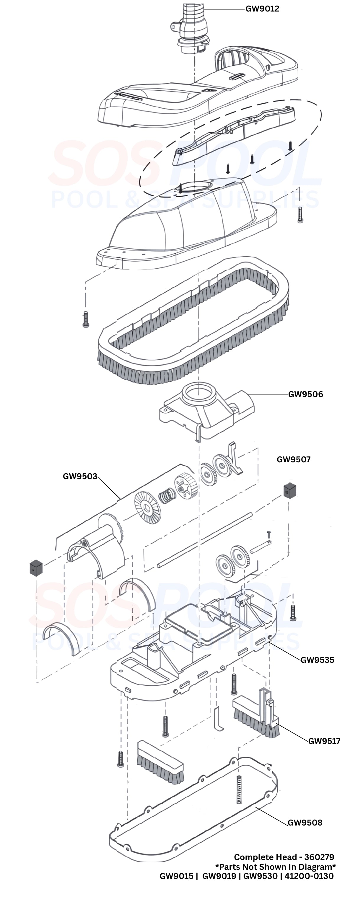 Pentair Dorado Suction Cleaner Diagram & Part List