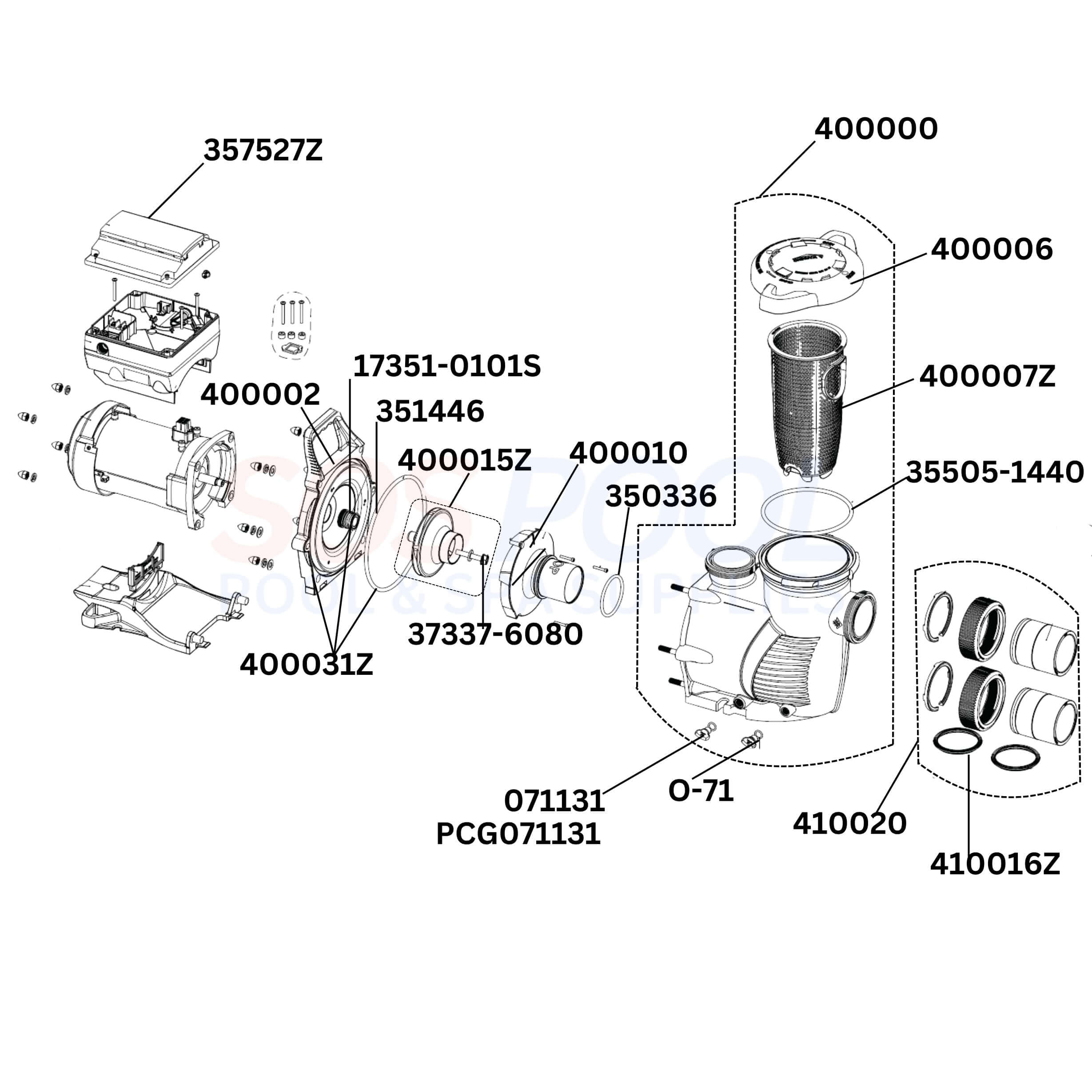 Pentair IntelliFloXF VSF Pump Diagram & Part List
