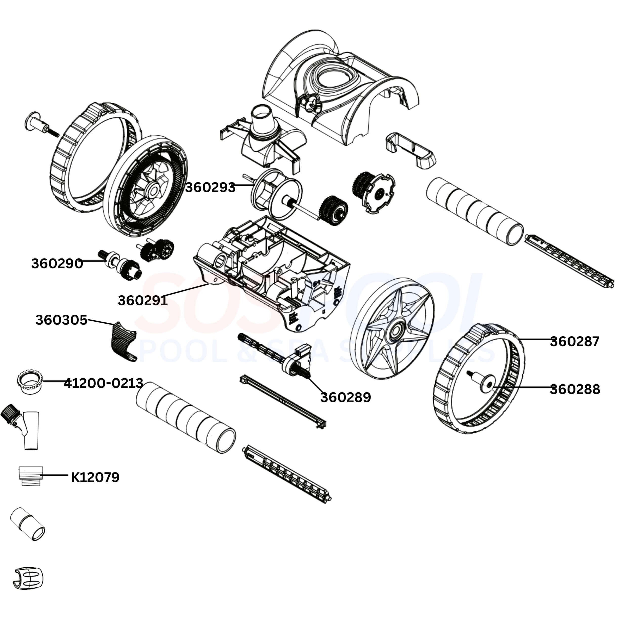 Pentair Kreepy Krauly Warrior Cleaner Diagram & Part List