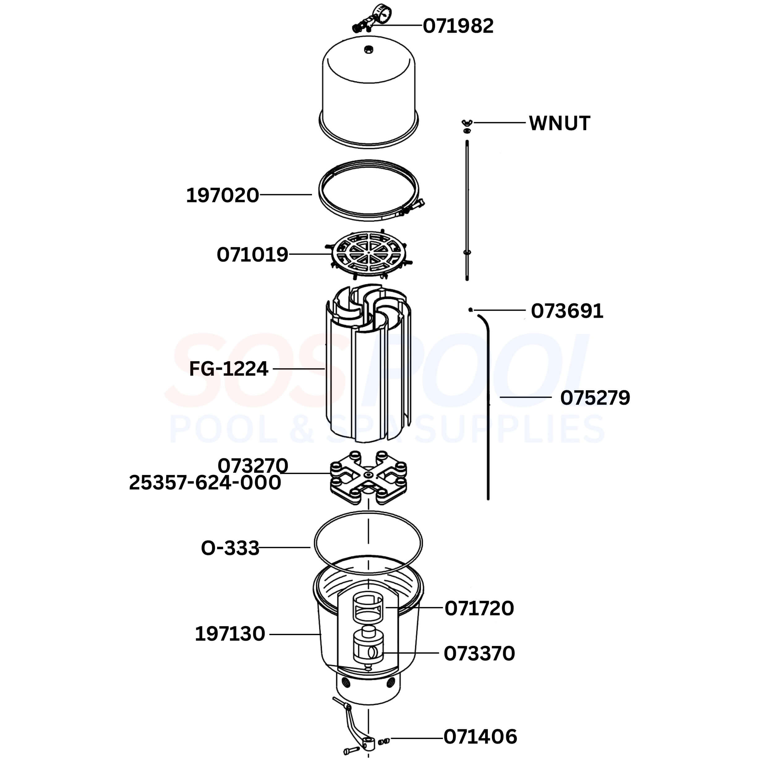 Pentair Purex SMBW 4000 Series SMBW 2024 / 4024 Filter Diagram & Part List