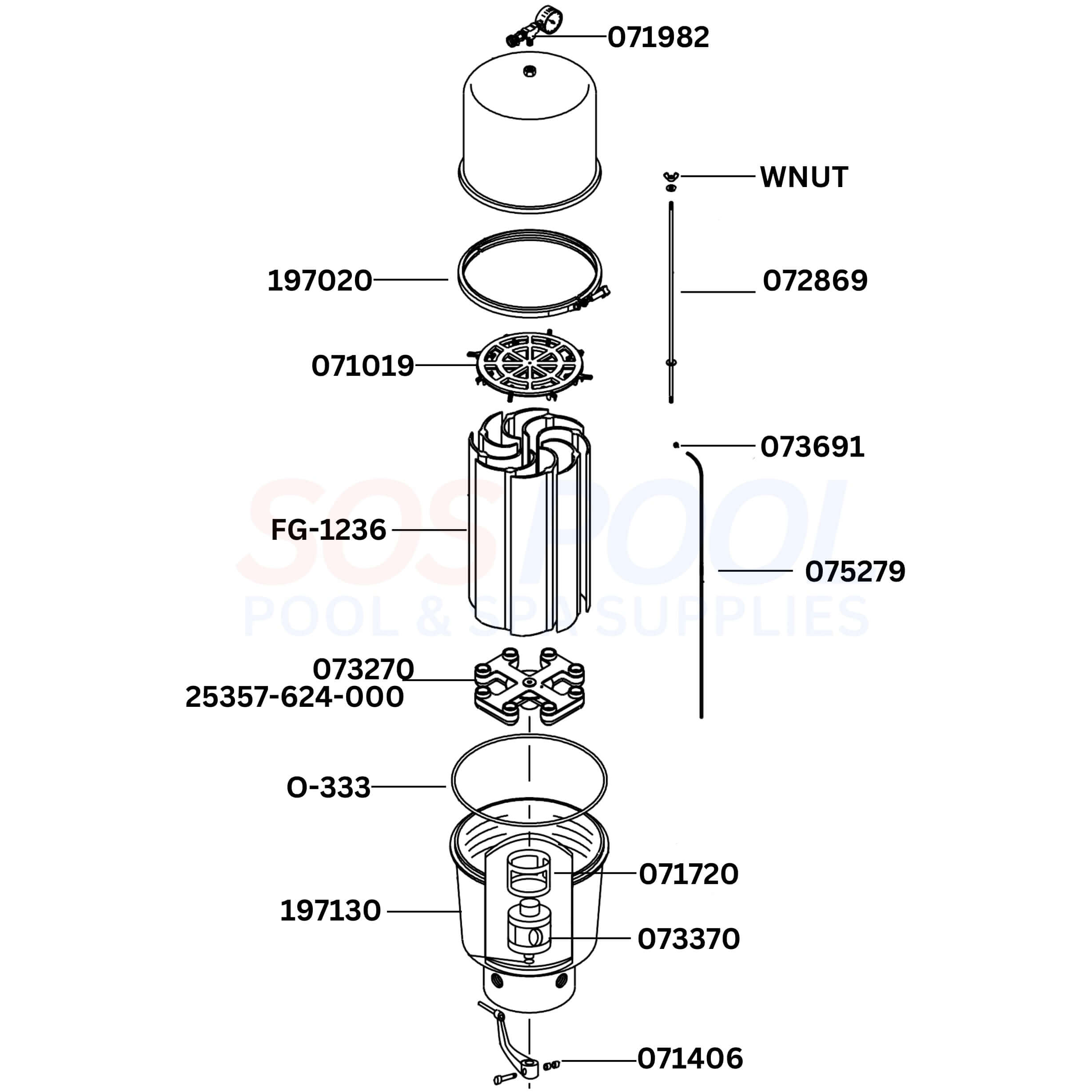 Pentair Purex SMBW 4000 Series SMBW 2036 / 4036 Filter Diagram & Part List