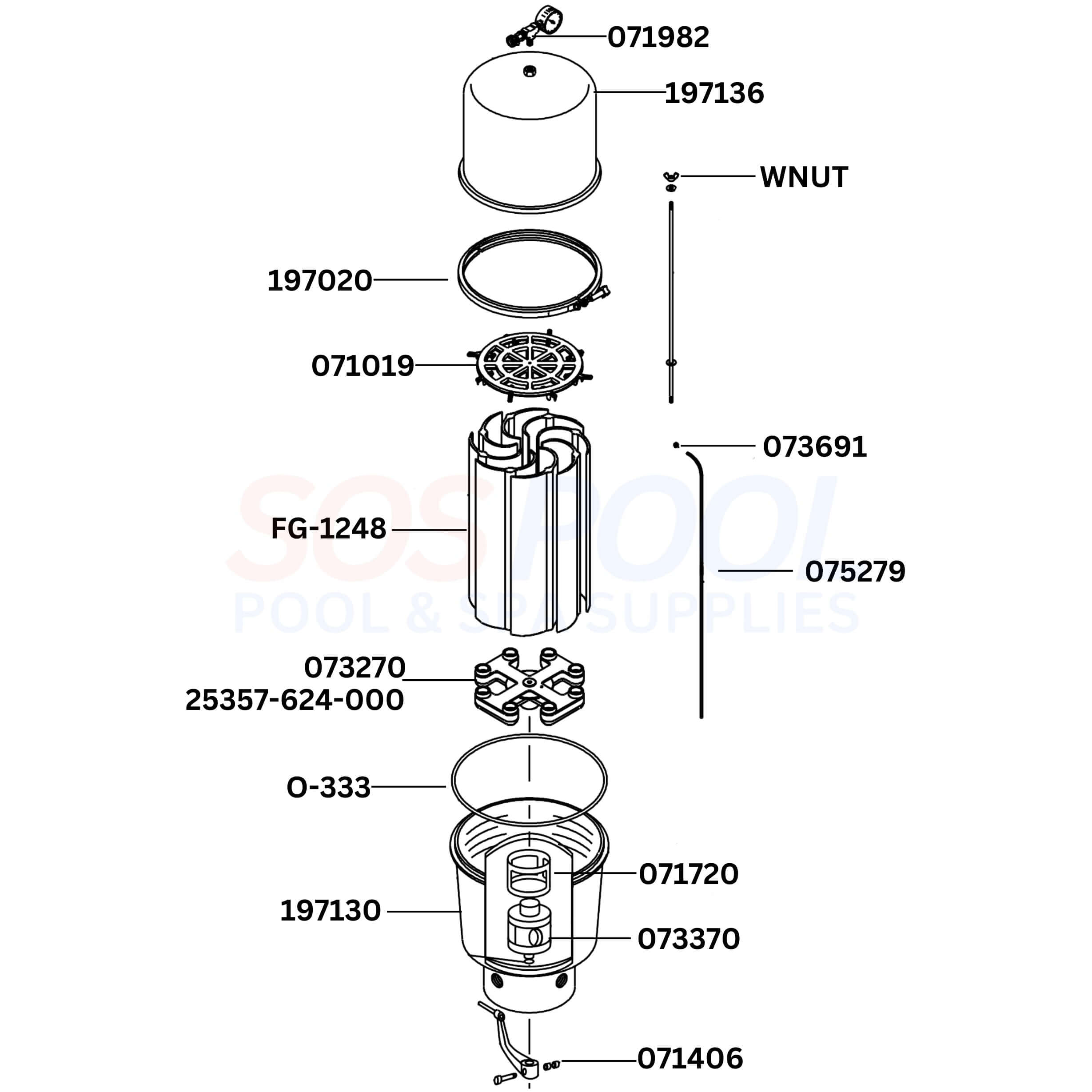 Pentair Purex SMBW 4000 Series SMBW 2048 / 4048 Filter Diagram & Part List