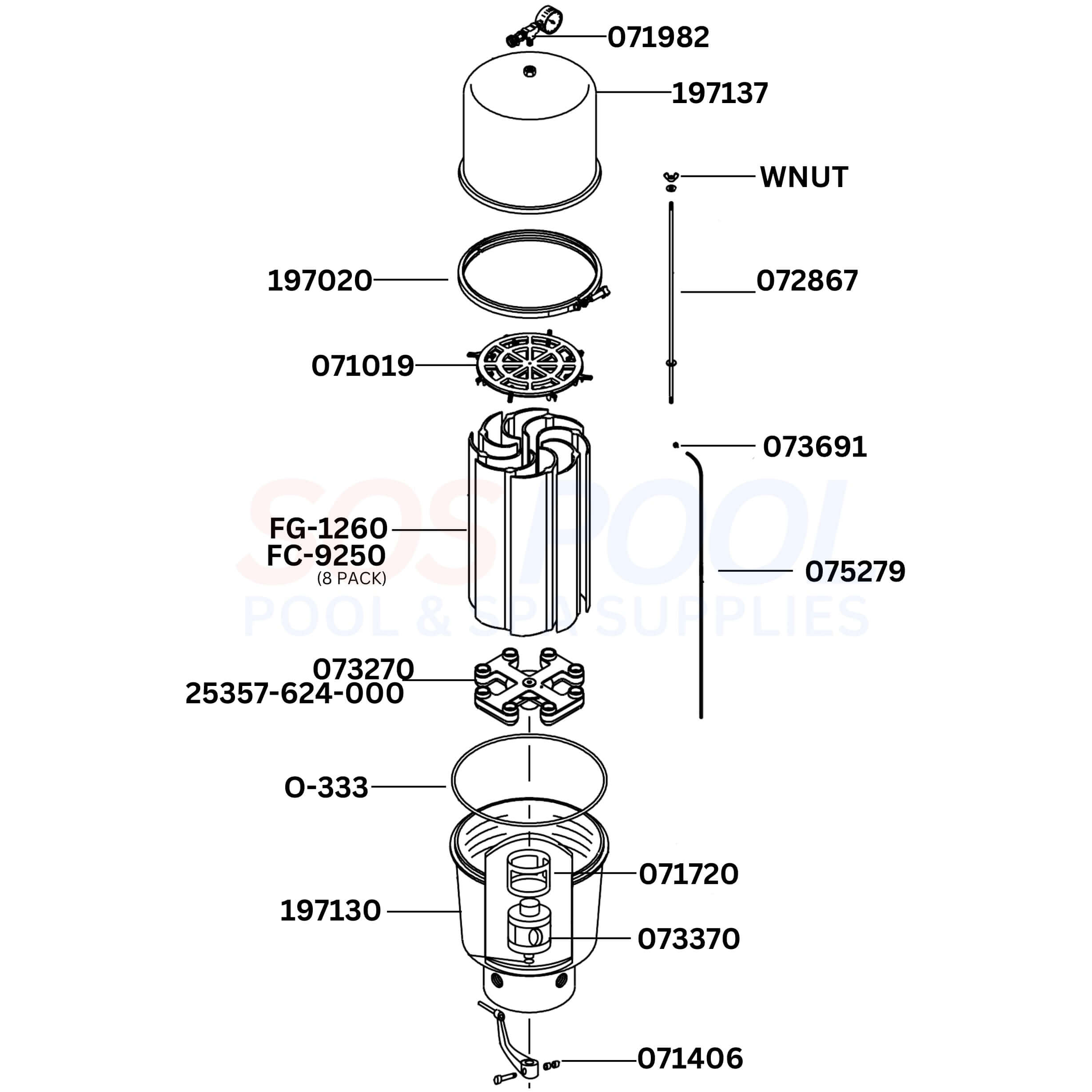 Pentair Purex SMBW 4000 Series SMBW 2060 / 4060 Filter Diagram & Part List