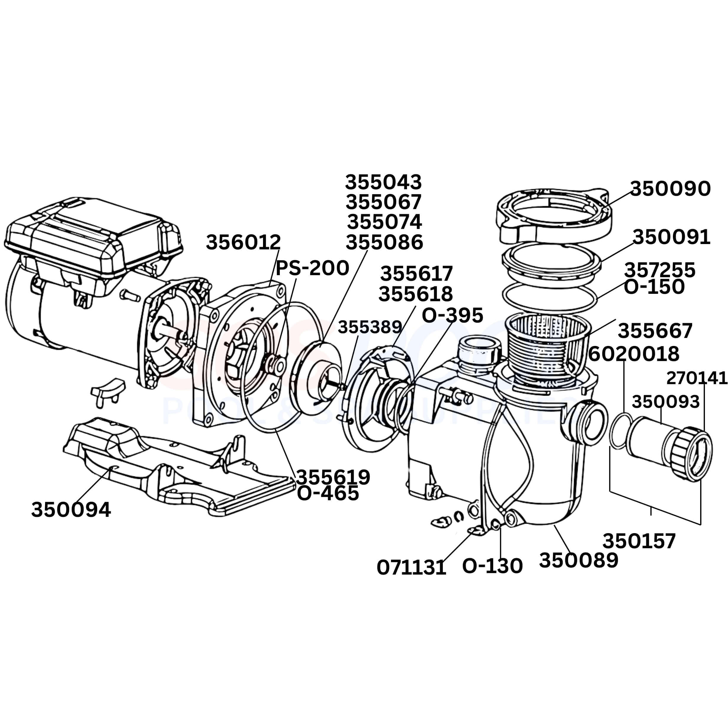 Pentair SuperFlo Pump Diagram & Part List