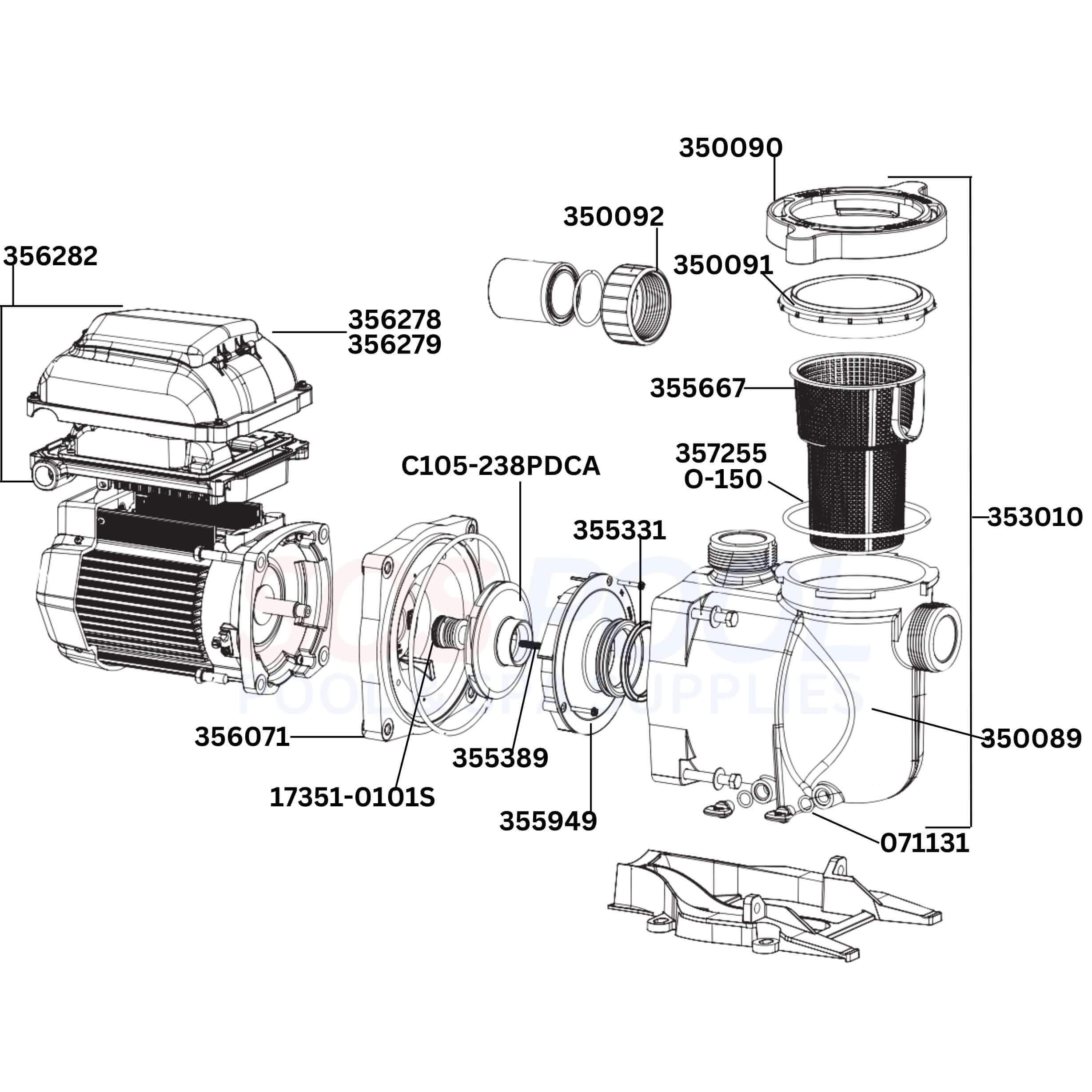 Pentair SuperFlo VST Pump Diagram & Part List