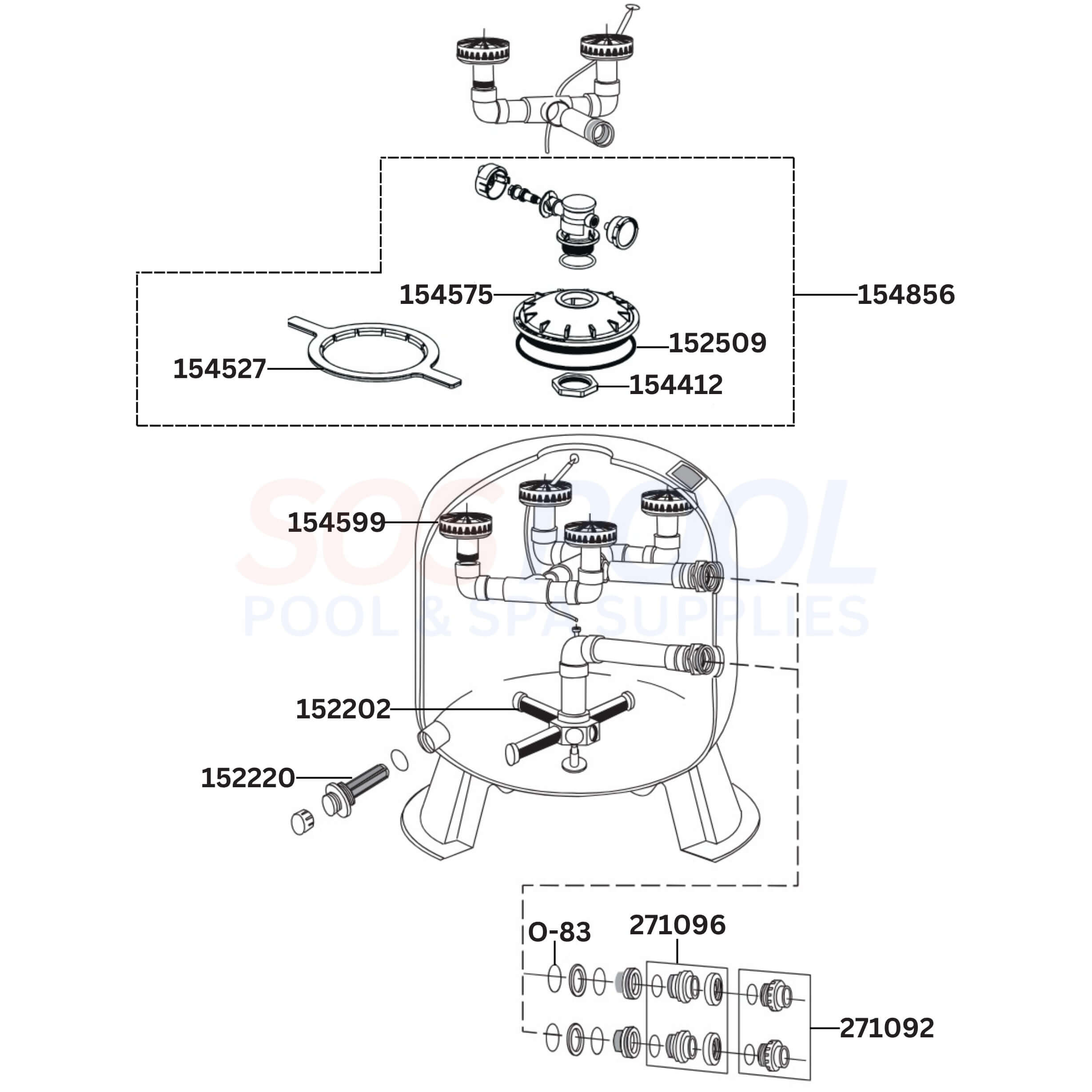 Pentair Triton C Series Sand Filter Diagram & Part List