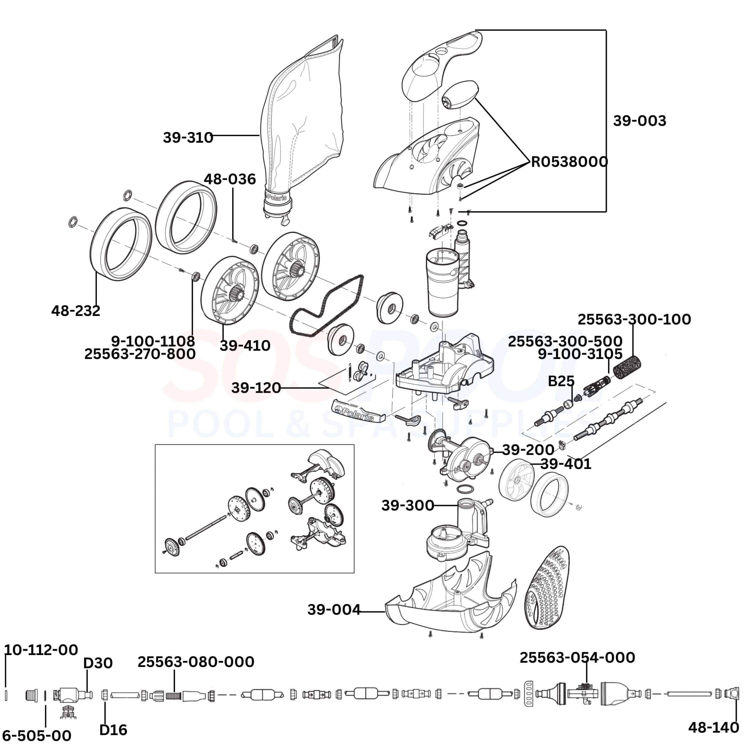 Polaris 3900 Sport Cleaner Diagram & Part List