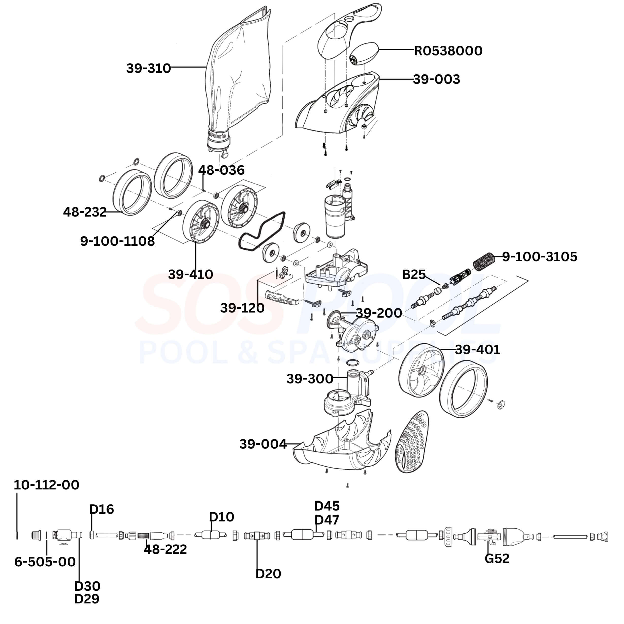 Polaris P39 Cleaner Diagram & Part List