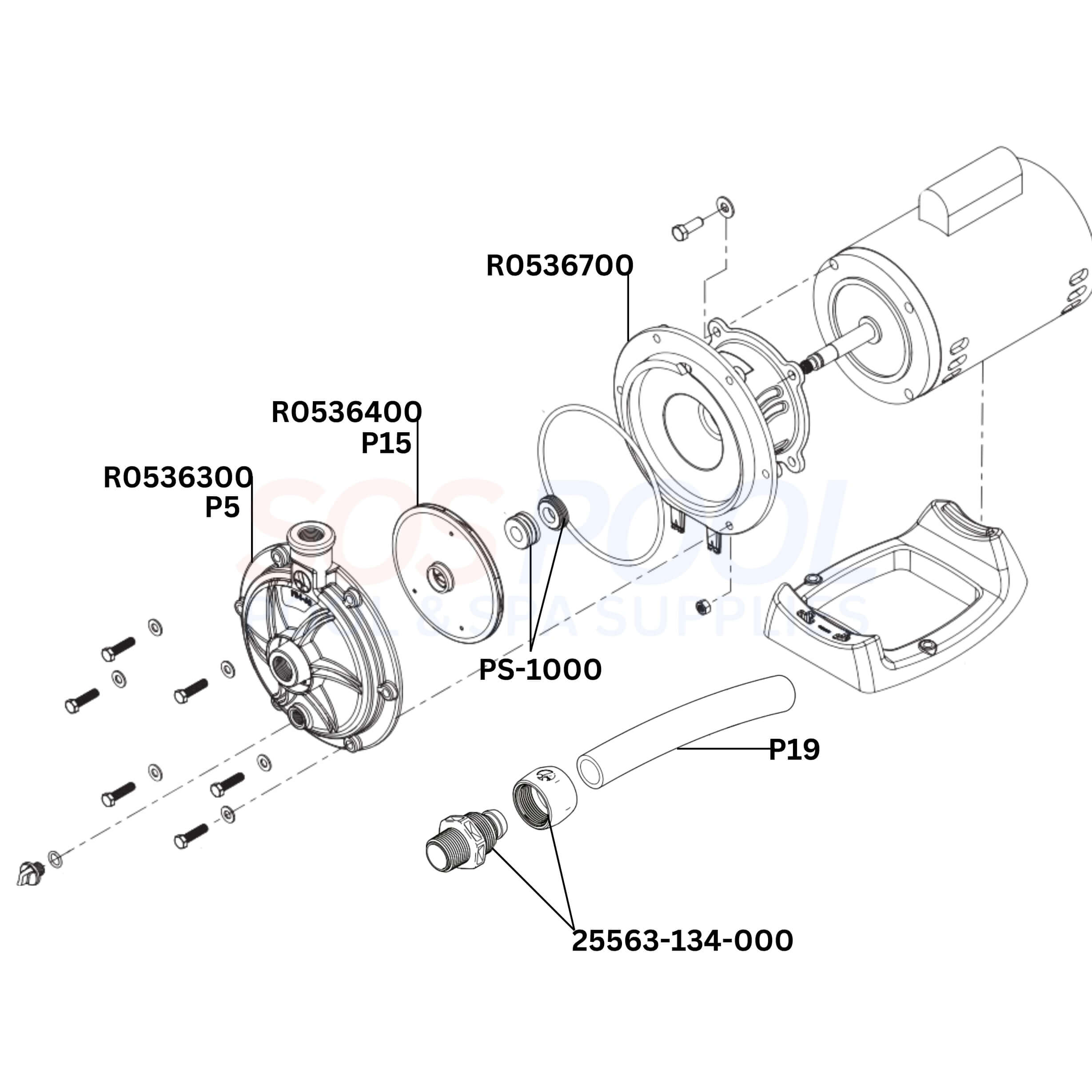 Polaris PB4-60 3/4HP Booster Pump Diagram & Part List