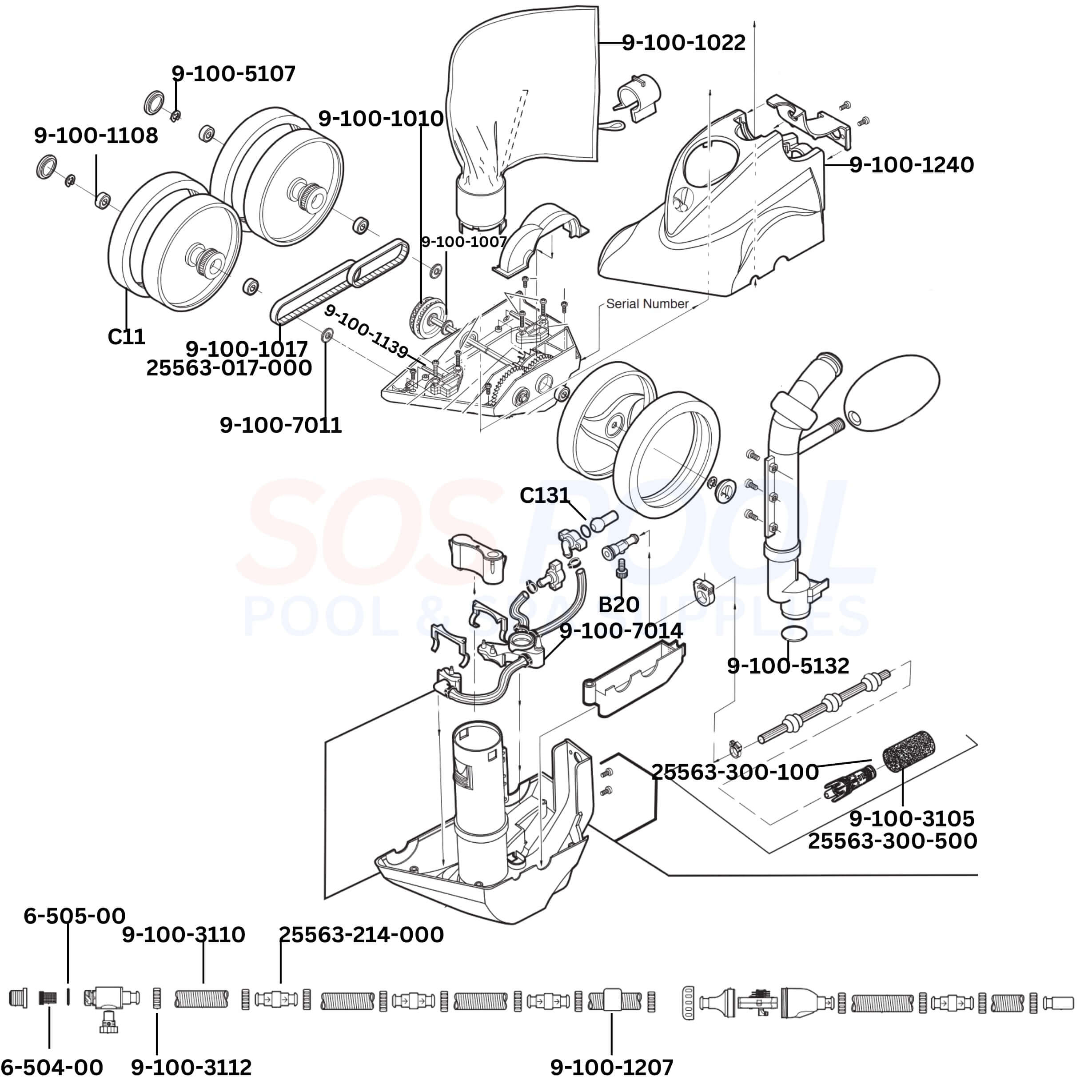 Polaris TR36P Cleaner Diagram & Part List