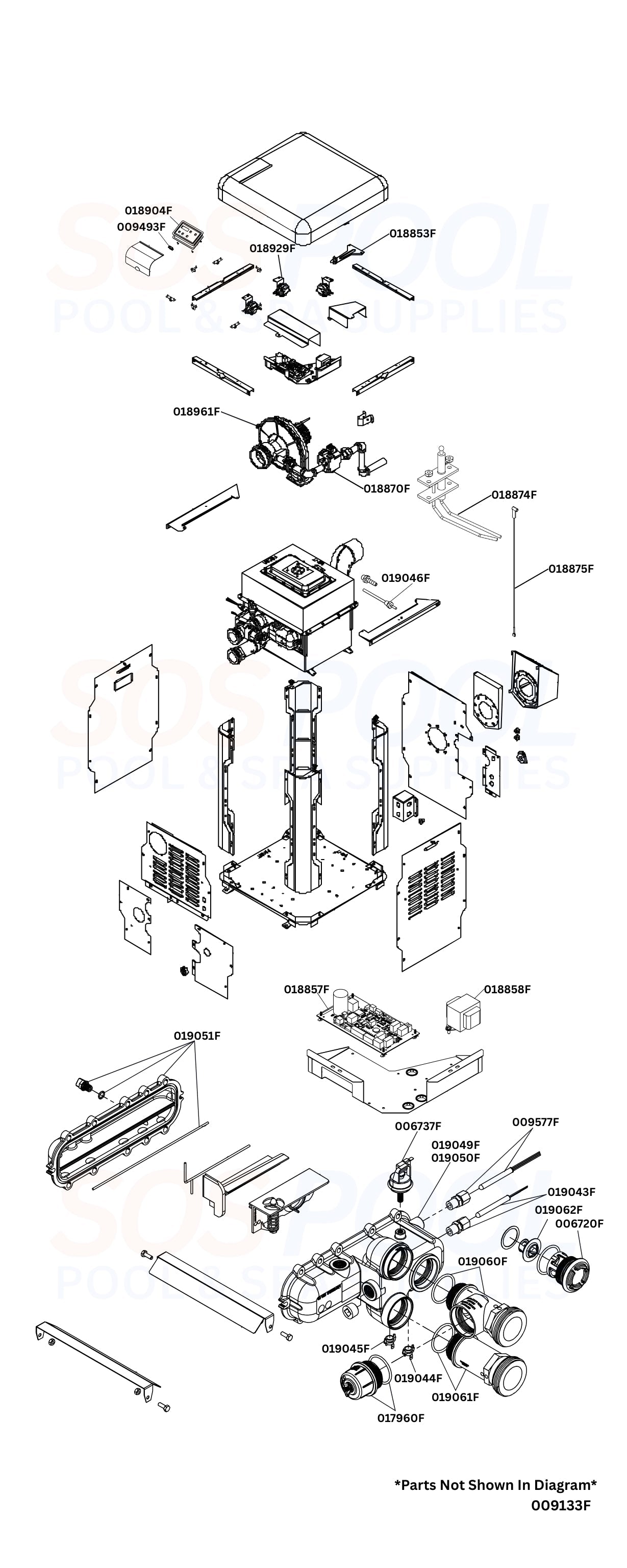 Raypak Avia 404A BTU 018033 Heater Diagram & Part List