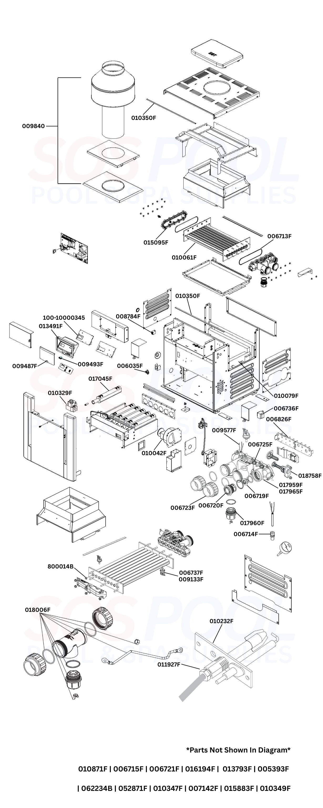 Raypak Digital Low NOx ASME 017707 337A Heater Diagram & Part List