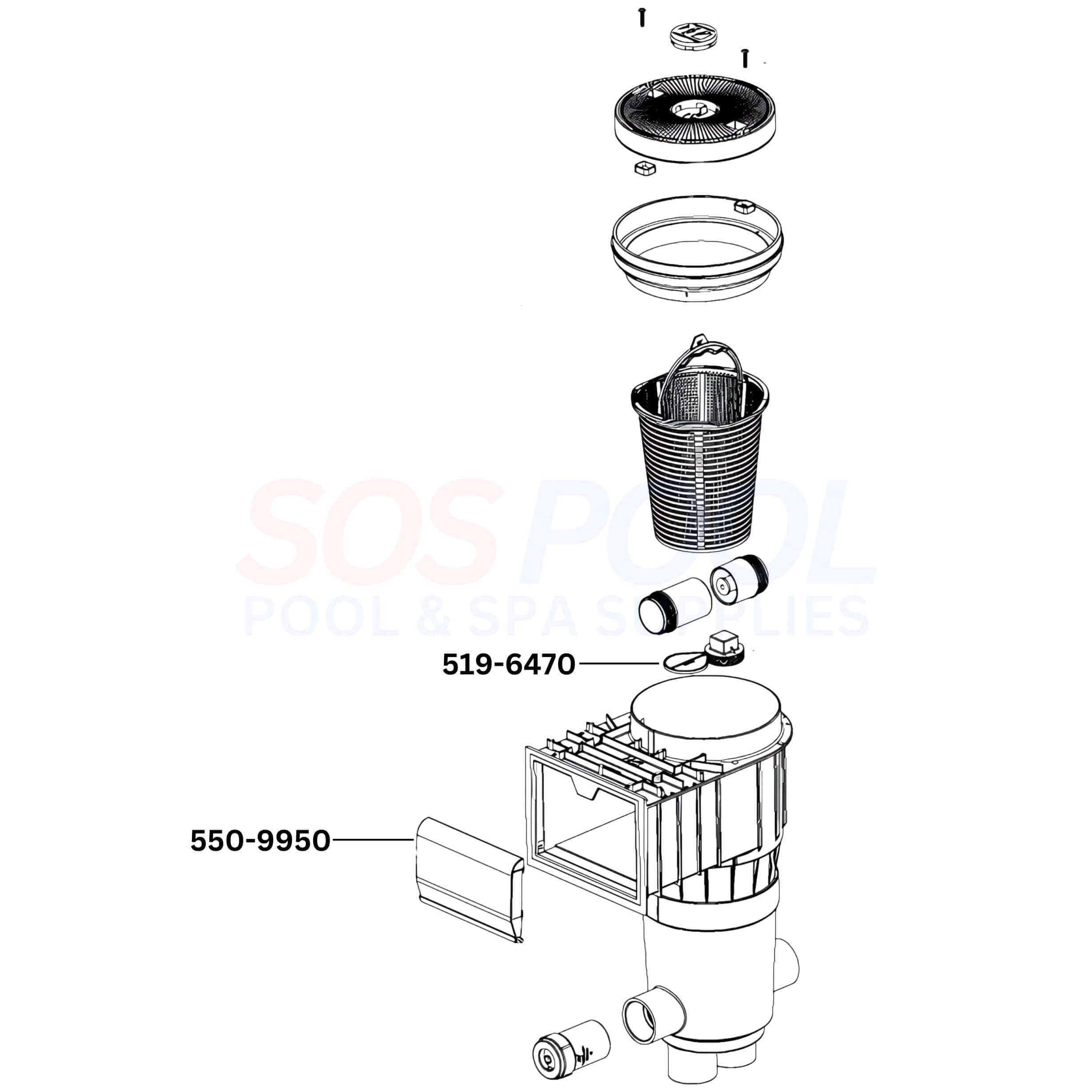 Waterway Gunite Venturi Skimmer Diagram & Part List