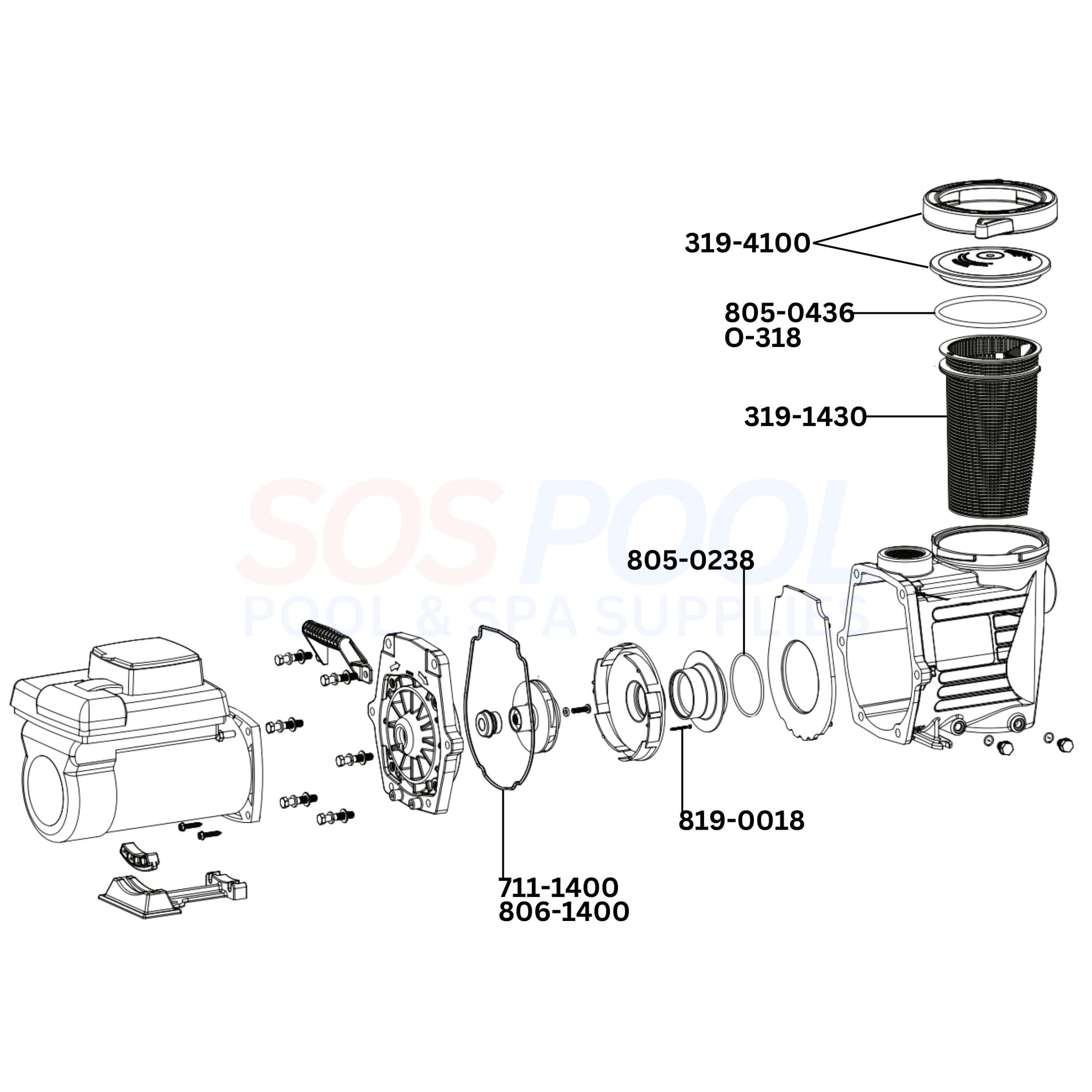 Waterway Mustang Variable Speed Pump Diagram & Part List