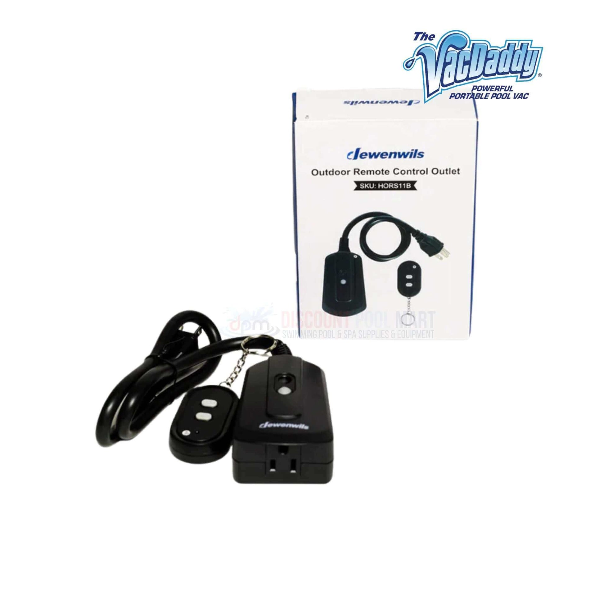 Dewenwils Outdoor Remote Control Outlet for VacDaddy Pool Vacuum Cleaner. Wireless control for efficient cleaning.