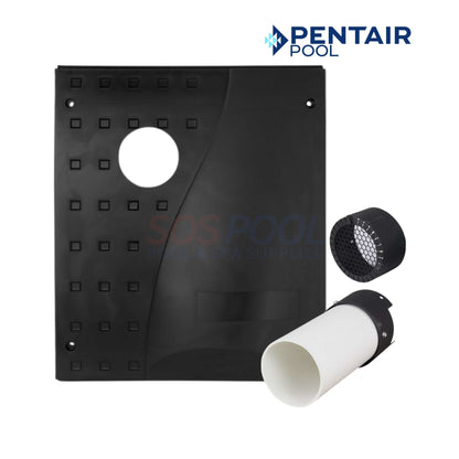 Pentair Direct Air Intake Duct Kit 461031 with black cover and PVC duct for MasterTemp heaters, ideal for SOS Pool supplies.
