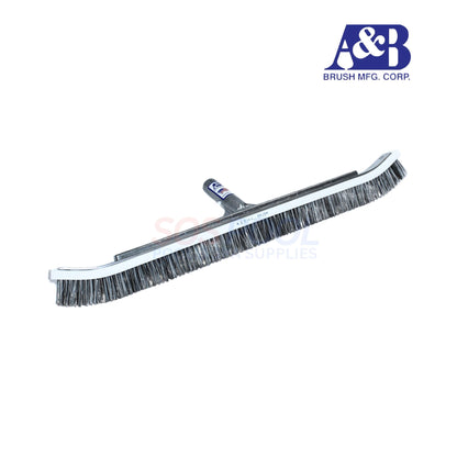 A&B 24" Combo Pool Wall Brush with stainless steel & nylon bristles for effective pool cleaning - SOS Pool