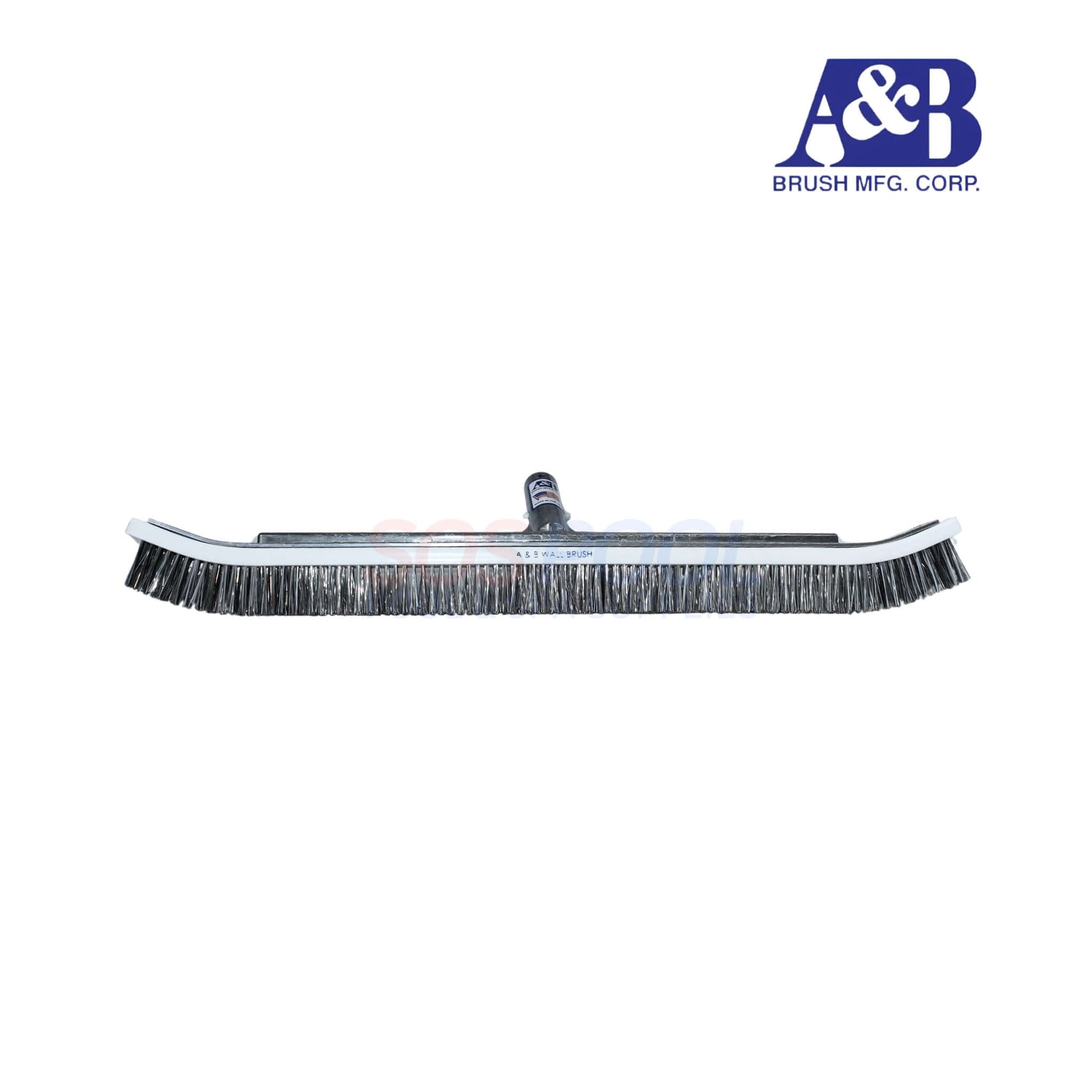 A&B 24" Combo Pool Wall Brush with stainless steel and nylon bristles for effective pool cleaning by SOS Pool.