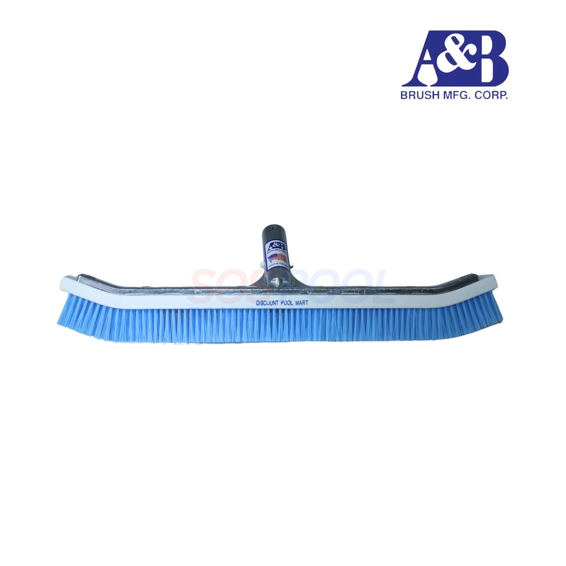 A&B Commercial 18" Blue Nylon Curved Pool Brush 3000 for effective pool maintenance | SOS Pool