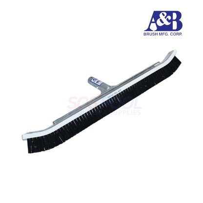 A&B Commercial 24" Curved Pool Wall Brush with black nylon bristles for efficient pool cleaning | SOS Pool