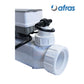 Afras 40K IRCF40 Salt Cell Chlorinator | Pentair 520555 IC40 Replacement | 31400S showing flow connection and sleek design for pool systems.