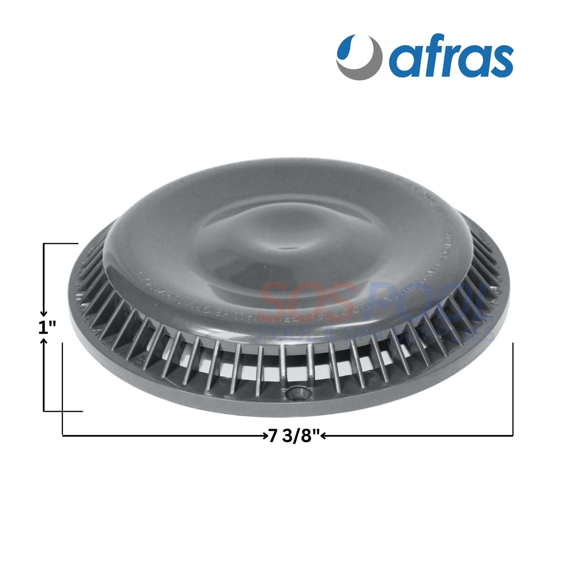 Afras Anti Vortex Drain Cover in light gray, 7 3/8 inch, VGB compliant, proper for SOS Pool systems.