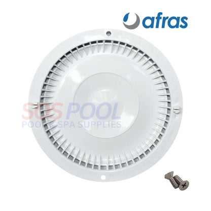 Afras Anti Vortex Drain Cover, white, 7 3/8", dual screws, SOS Pool compliant protection for pool systems.