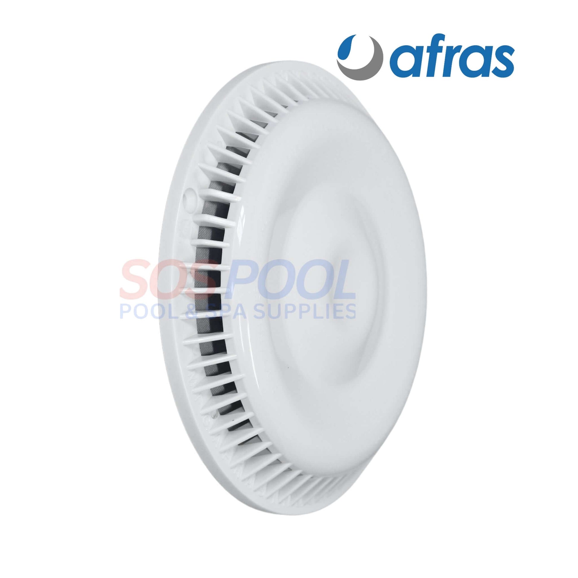 Afras Anti Vortex Drain Cover 11064W in white, 7 3/8 inches, for SOS Pool systems, ensuring safety and optimal flow.