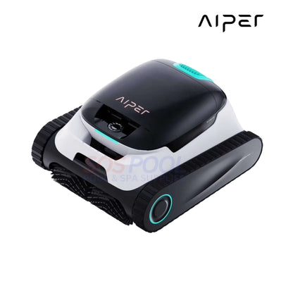 Aiper Scuba N1 Cordless Robotic Pool Cleaner in black and white, designed for efficient pool cleaning. SKU: SOS Pool.