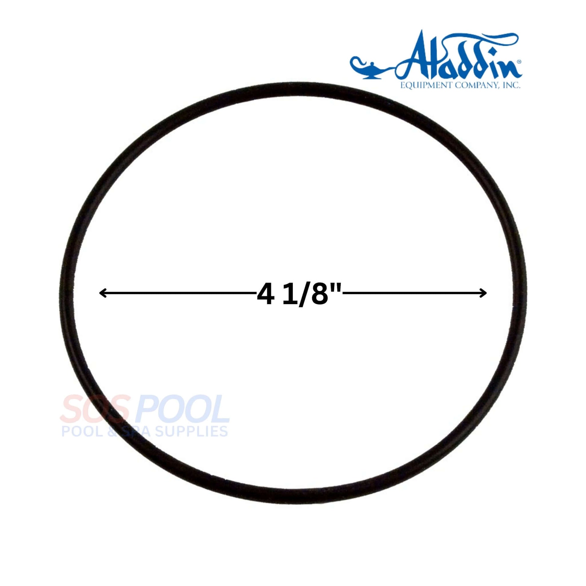 Aladdin Energy Filter Bowl O-Ring | 2614 | O-281 in black rubber, measuring 4 1/8 inches, ideal for SOS Pool filtration systems.