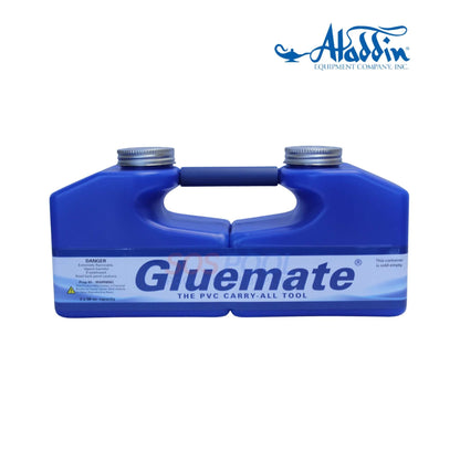 Aladdin Gluemate Dual Cavity Container | 2000 in blue, dual compartments for PVC glue and primer storage, ideal for SOS pool supplies.