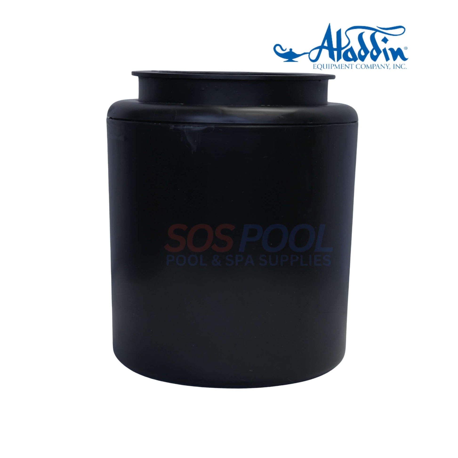 Aladdin No Niche Complete Pond Skimmer | 750/750B in black, viewed from the front, with SOS Pool logo visible.