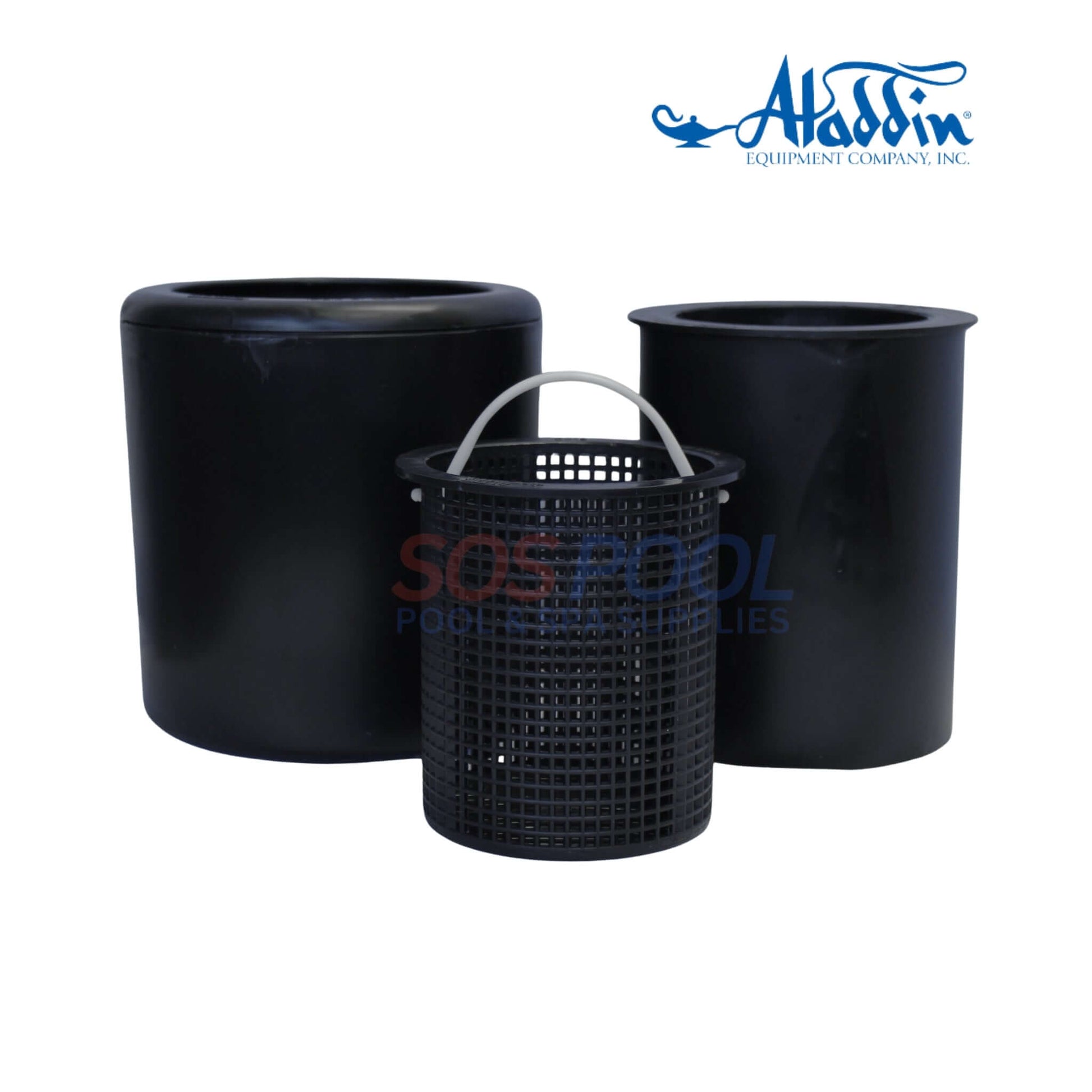 Aladdin No Niche Complete Pond Skimmer | 750/750B, featuring durable skimmer components in black for pool supplies.