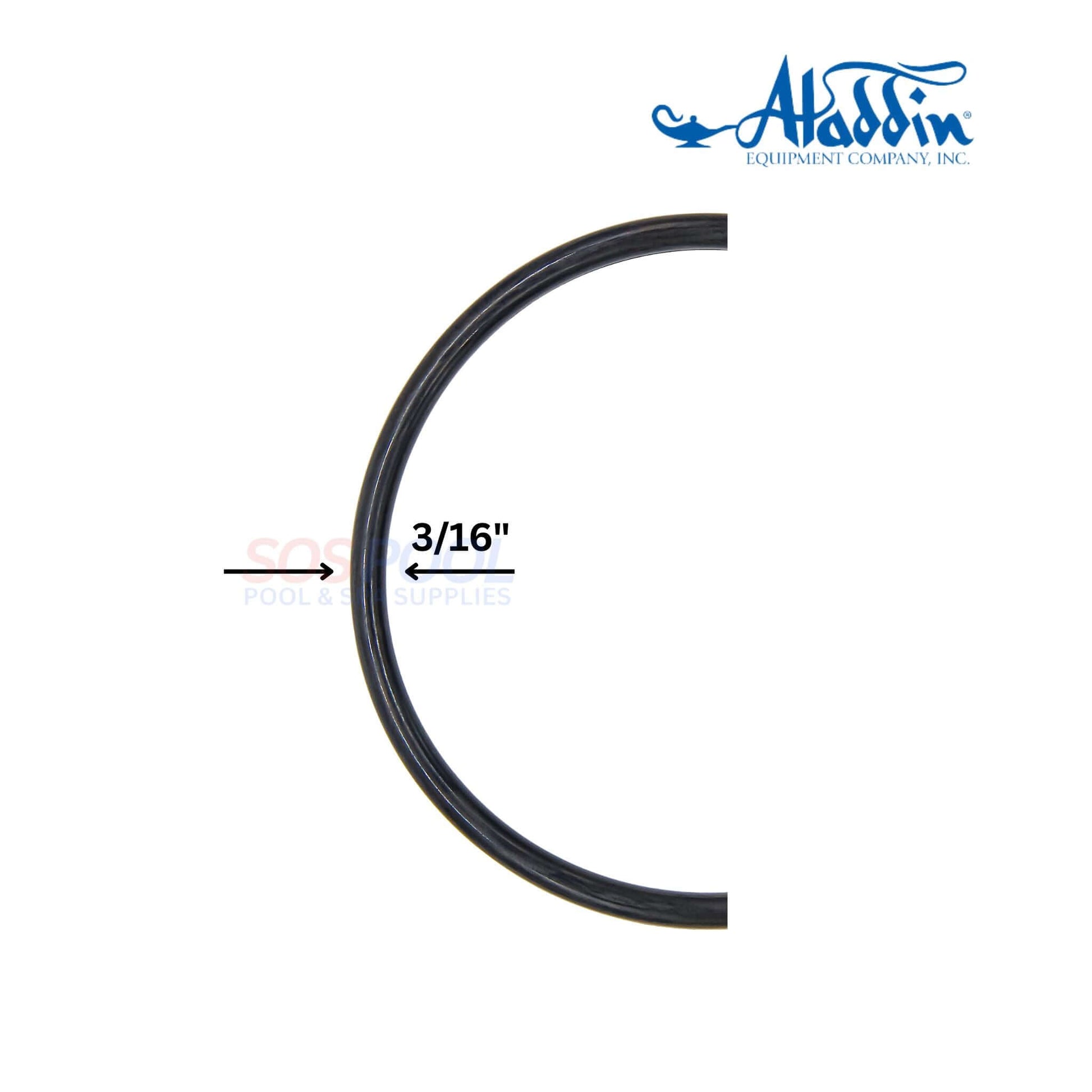 Aladdin Rainbow Chlorinator Lid O-Ring | O-283 shown from the side, featuring 3/16" width, ideal for pool supplies and parts.