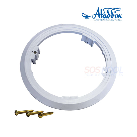 Aladdin Universal Plastic Light Ring Adapter | 500P in white, includes screws, ideal for upgrading pool light fixtures, SOS Pool.