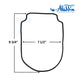 Aladdin WhisperFlo Seal Plate Gasket | 357102 | G-413 in black rubber, showing dimensions 9 3/4" x 7 1/2", ideal pool supply part.