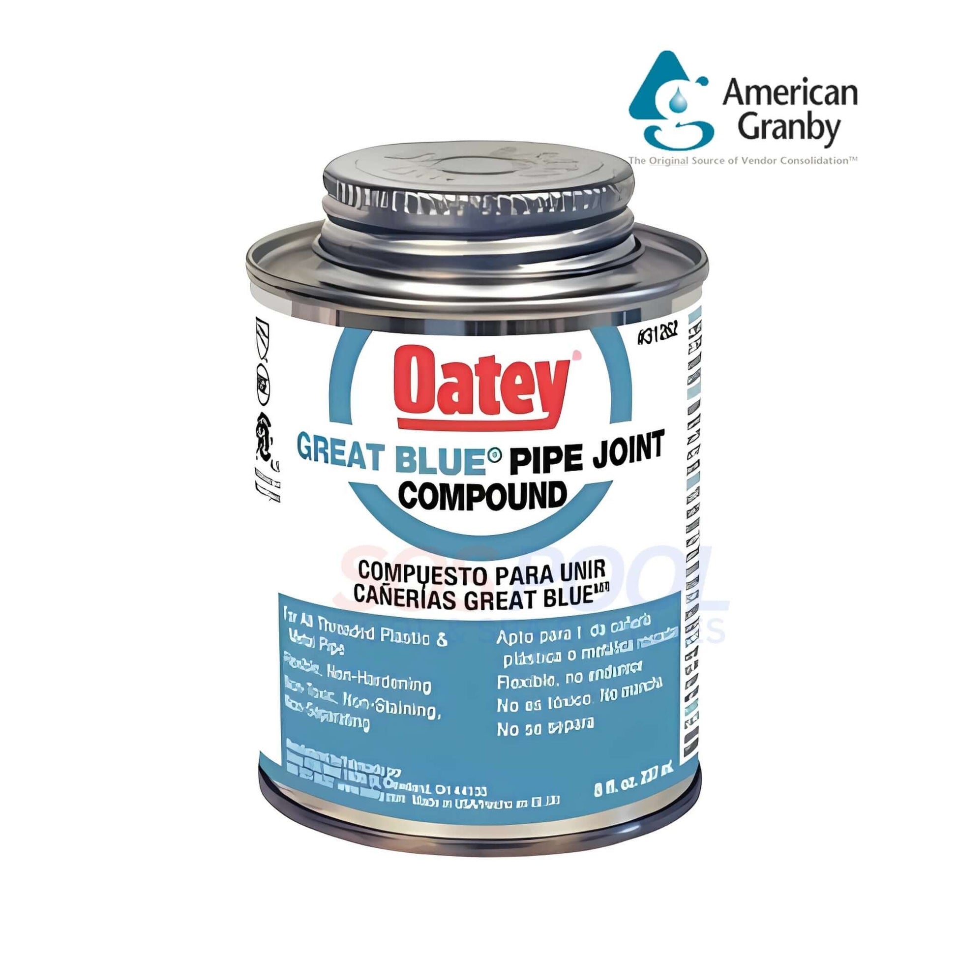 Oatey Great Blue Pipe Joint Compound 4 oz for metal and plastic pipes, SKU 31261 from American Granby - SOS Pool approved.